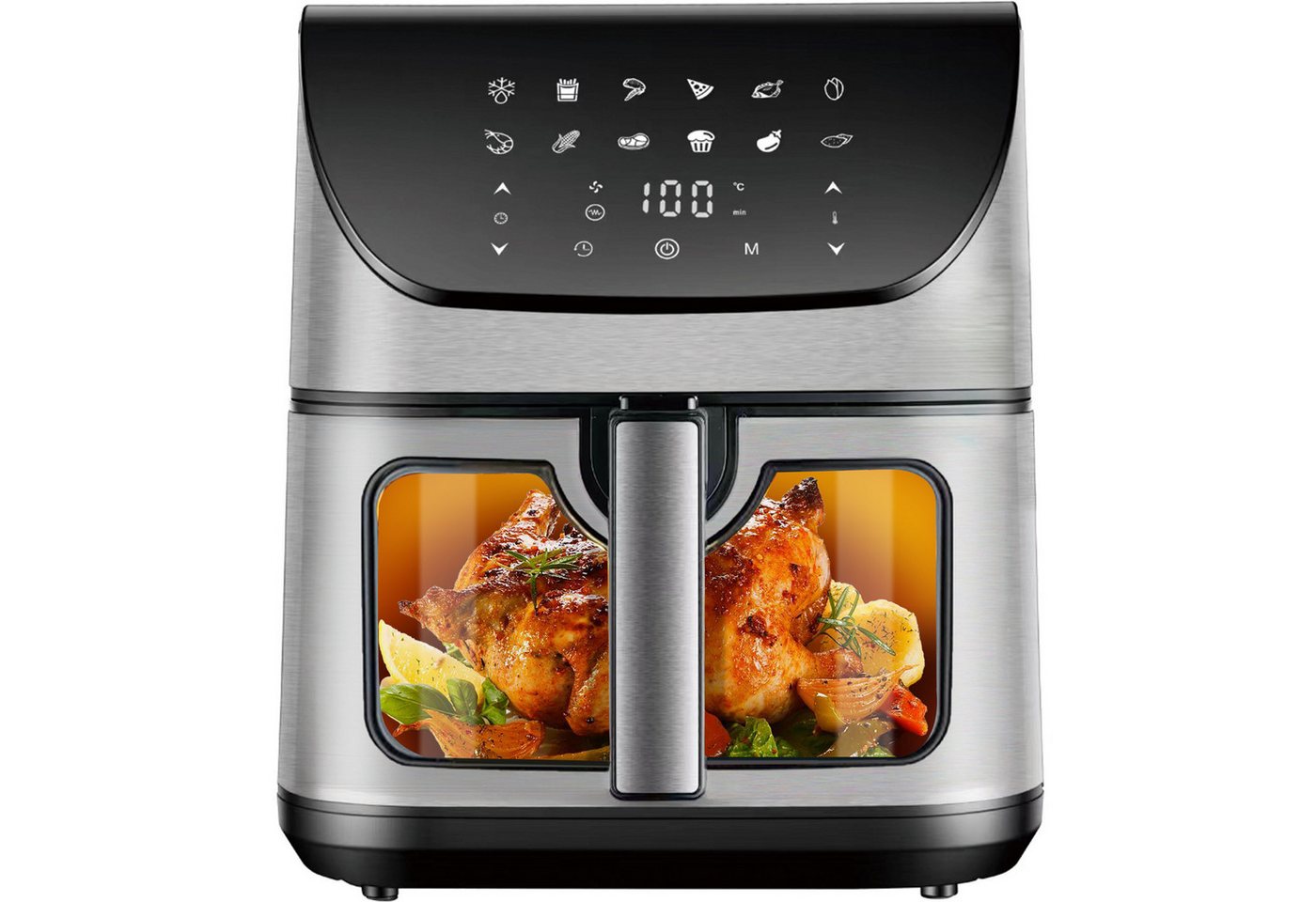 WHEELYOU Heißluftfritteuse 8.5 L Airfryer – 1800 W, Sichtfenster & LED-Display für fettarmes Kochen, 1800,00 W, Fettarmes Kochen, vielseitig & family‑geeignet – Knusprige Ergebnisse