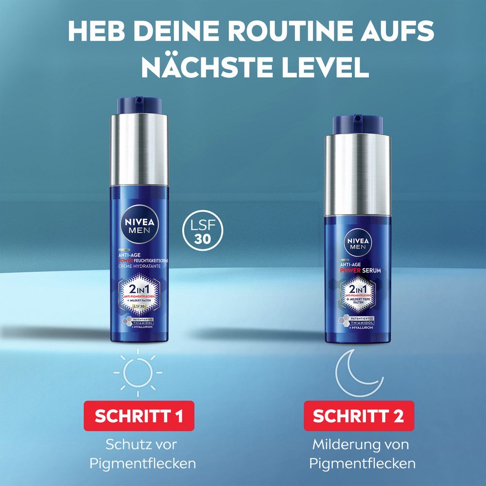Nivea Men Gesichtspflege-Set NIVEA Men Anti Age Power Set Set, 2-tlg., mit Feuchtigkeitscreme und Serum, für alle Hauttypen geeignet – Bild 3 von 5