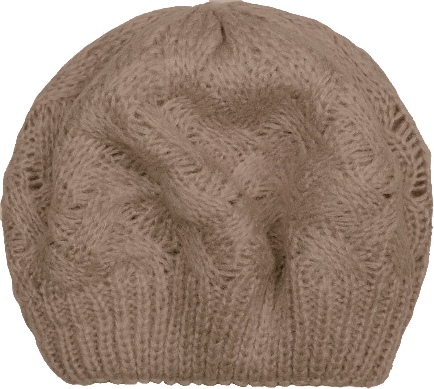 styleBREAKER Baskenmütze Strick Baskenmütze mit Zopfstrick Muster (1-St) günstig online kaufen