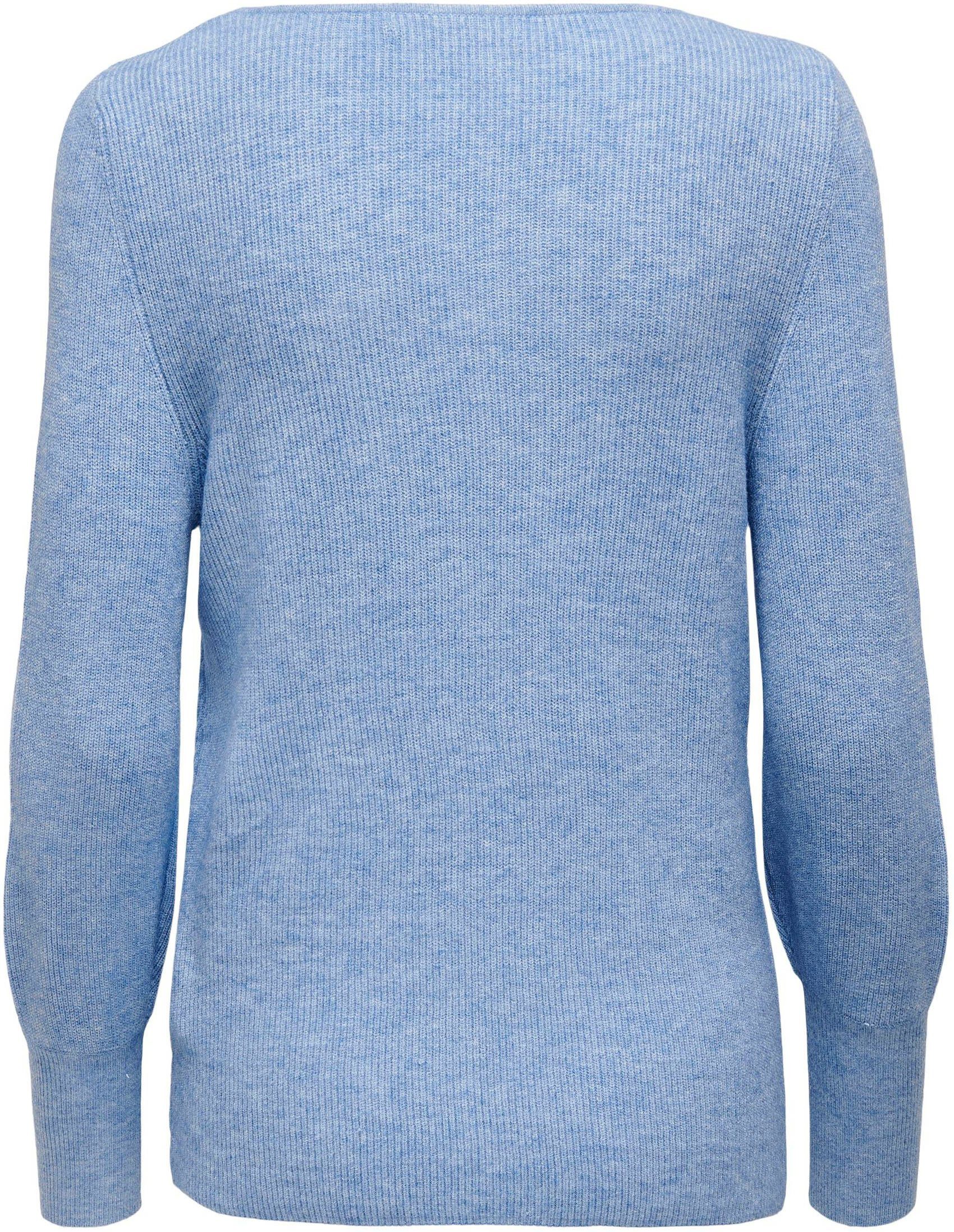 L/S V-Ausschnitt-Pullover sodalite V-NECK CUFF blue ONLATIA melange KNT ONLY