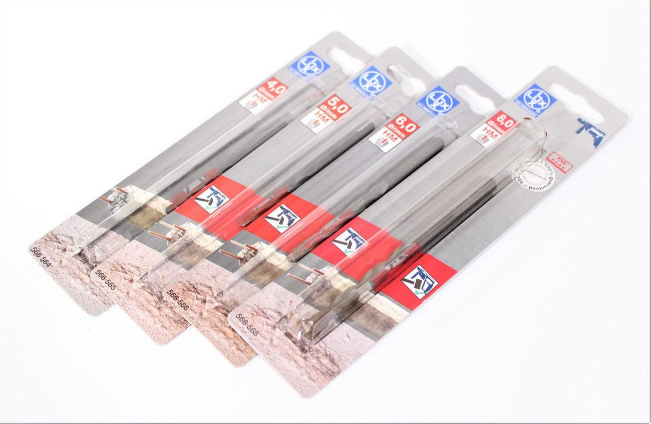 Lux Hammerbohrer LUX Hammerbohrer ø 4,5,6,8 mm Set 4-teilig HM Steinbohrer Дрель…