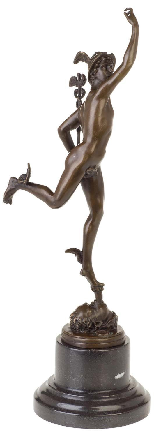 Bronzeskulptur Antik-Stil Merkur Skulptur Skulptur Gott Giambologna nach Hermes Aubaho