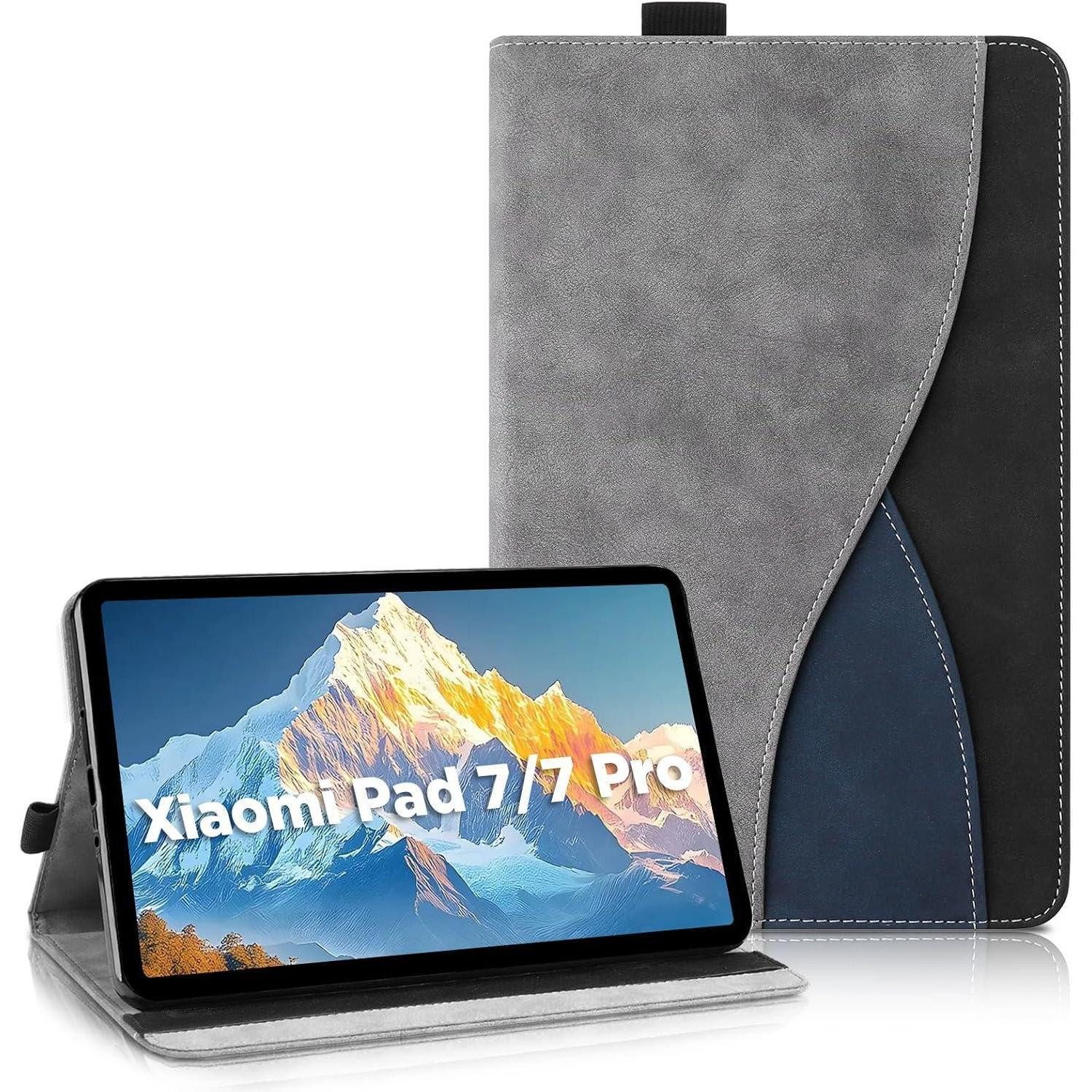 LuxusKollektion Tablet-Hülle Tablet Hülle mit Portemonnaie & Standfunktion Grau