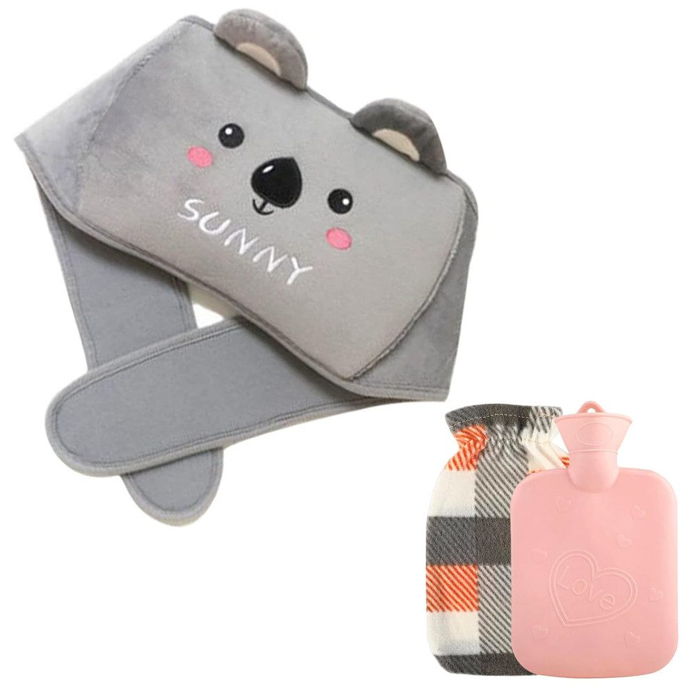 TUWENA Wärmflasche Wärmflasche Wärmflaschengürtel 1L, 3 in 1 Wärmflasche Weichem gürtel