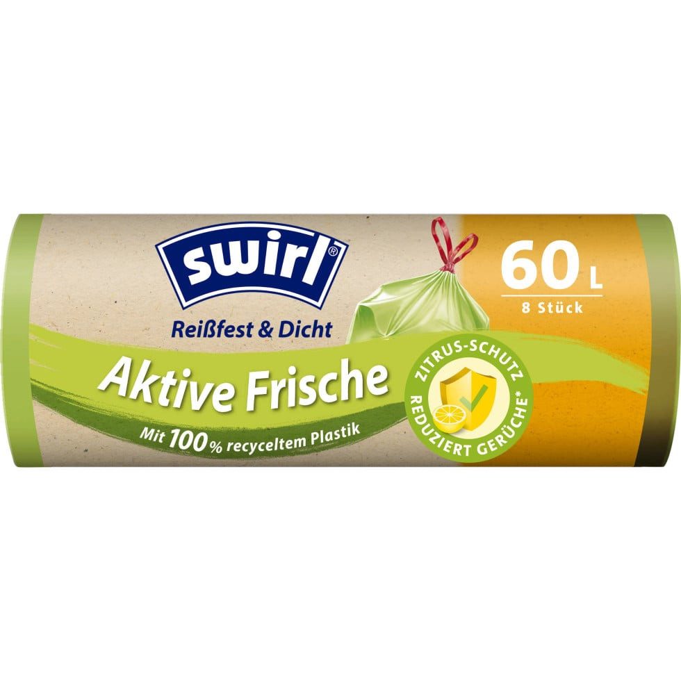 Swirl Müllbeutel Swirl® Aktive Frische Müllbeutel 60 L Reißfest &