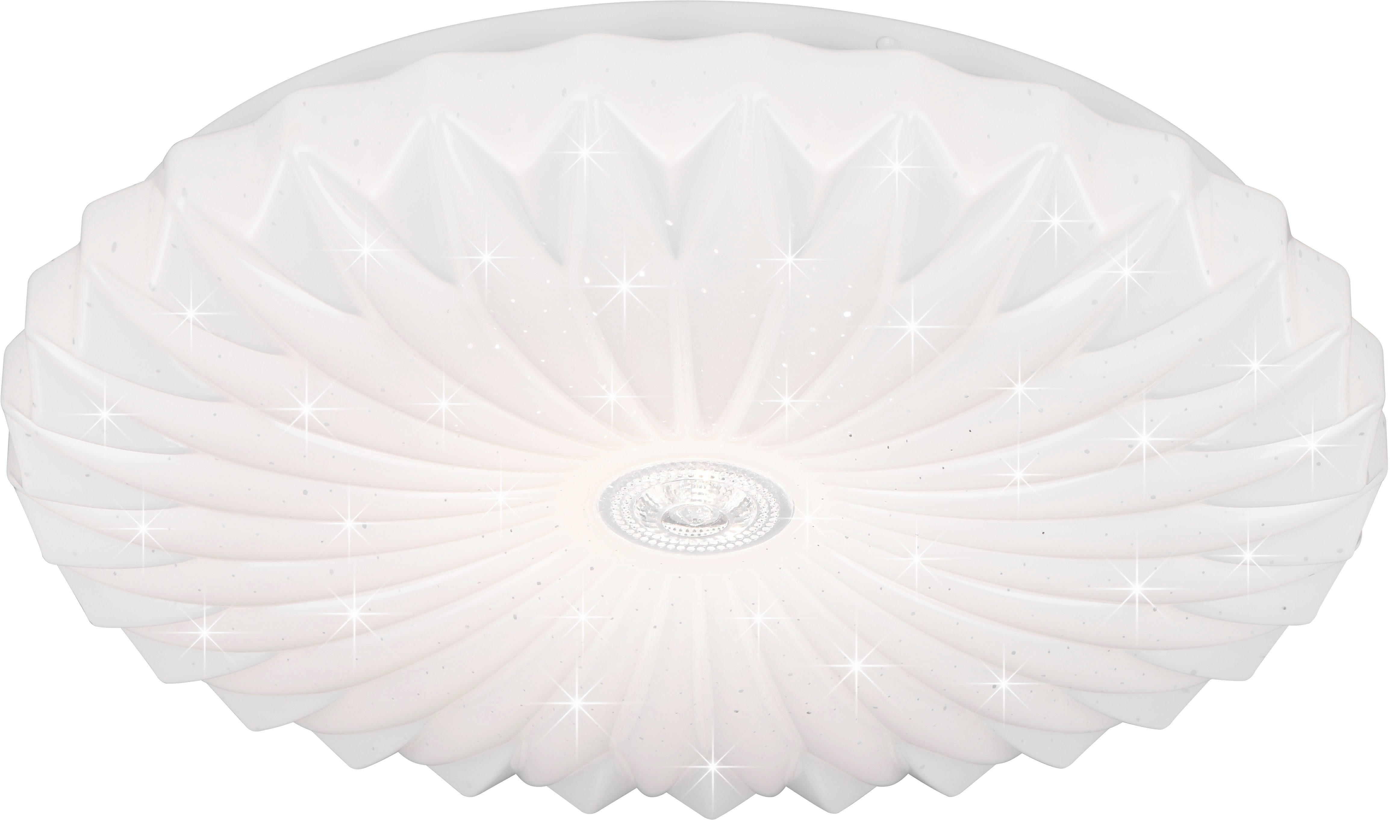 Reality Leuchten LED Deckenleuchte ATARIS, Deckenlampe Ø 38cm Glitzer Starlight Effekt 18W LED 1900 Lumen, CCT - über Fernbedienung, …