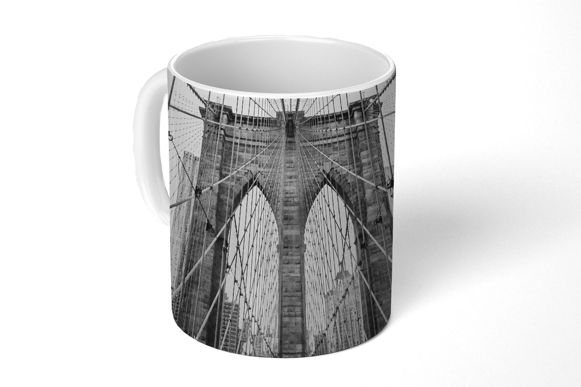 MuchoWow Tasse Brooklyn Bridge - Brücke - Architektur - Gebäude, Keramik, Kaffeetassen, Teetasse, Becher, Teetasse, Geschenk