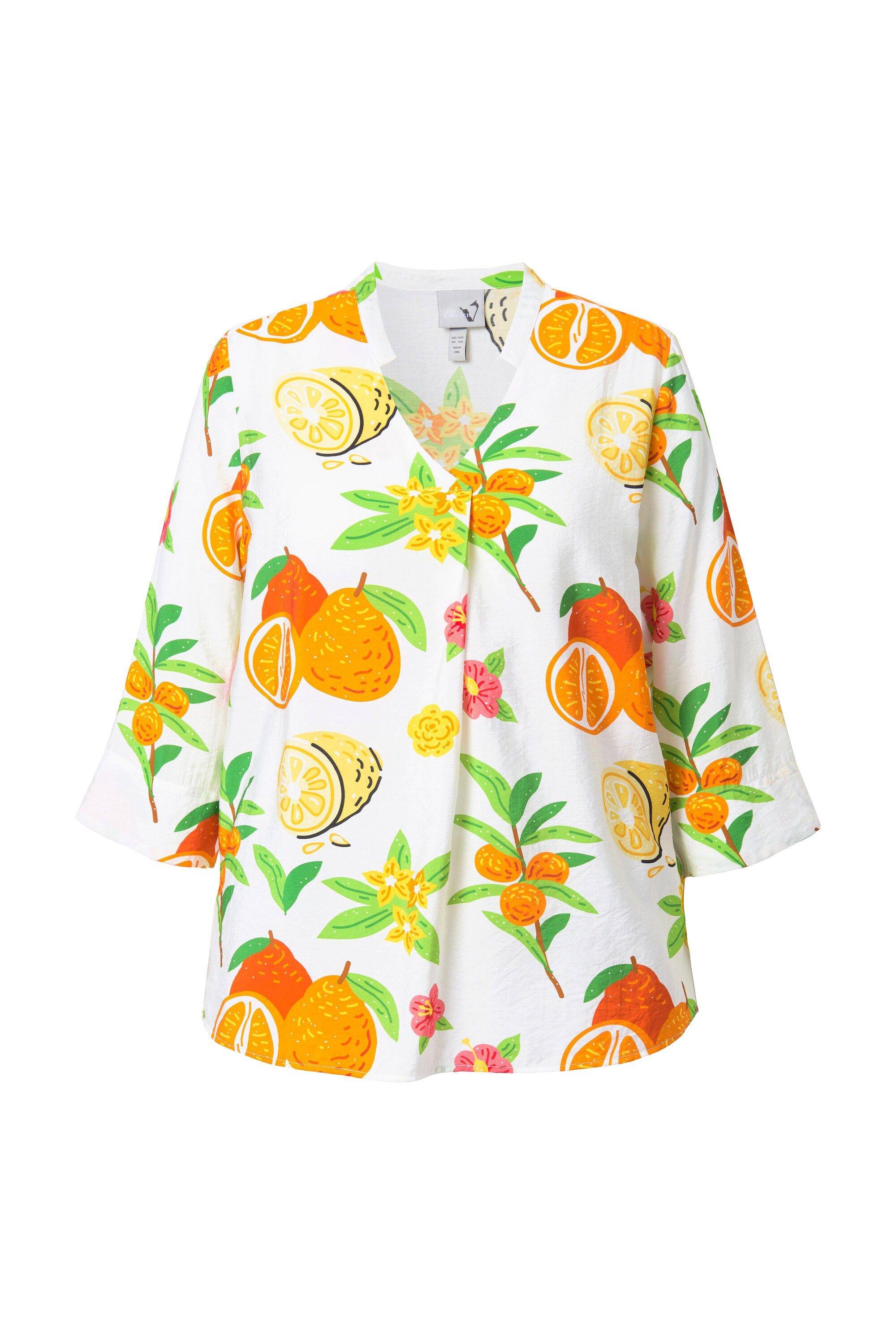 Ulla Popken Longbluse Tunika Früchte Stehkragen günstig online kaufen