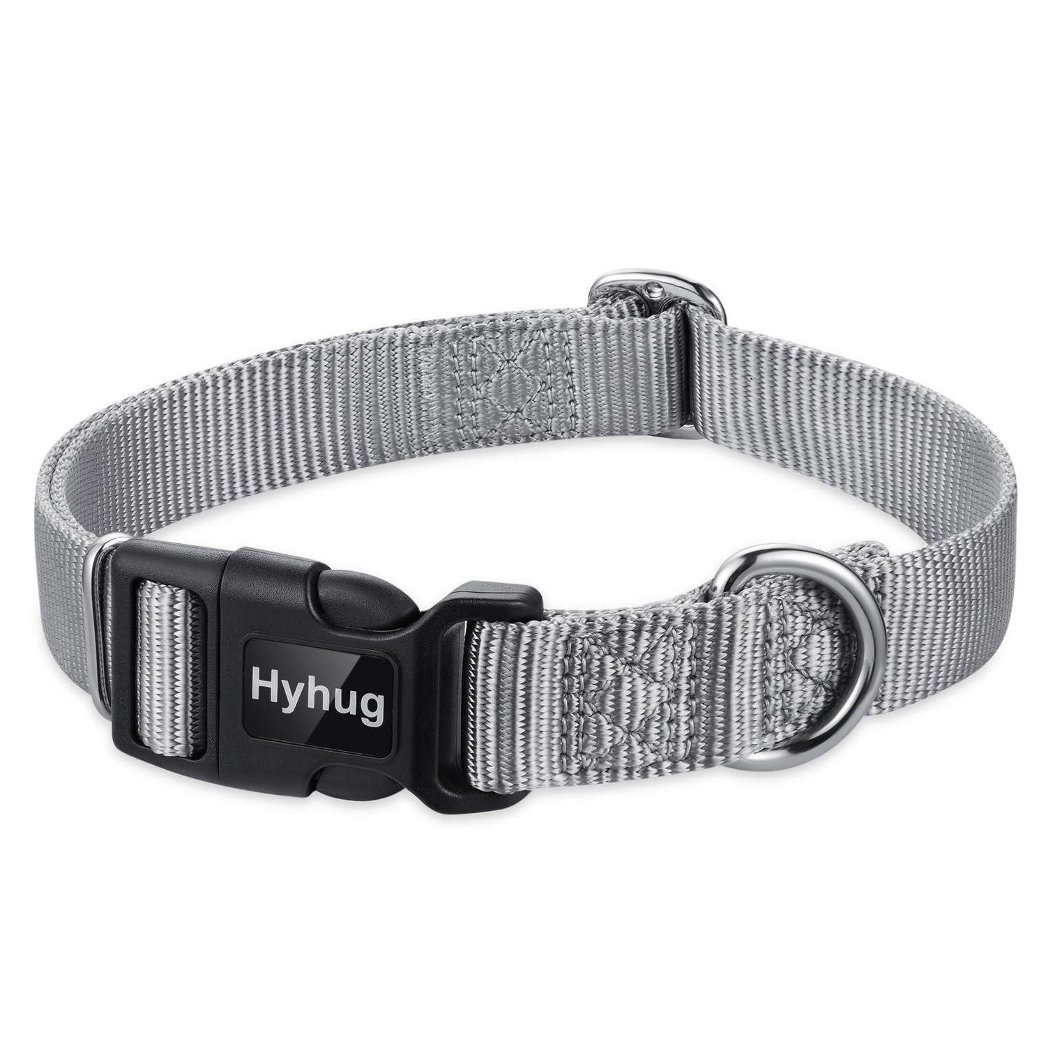 LuxusKollektion Hunde-Halsband Hundehalsband Klassisch Sleet Grau Klein, Textil