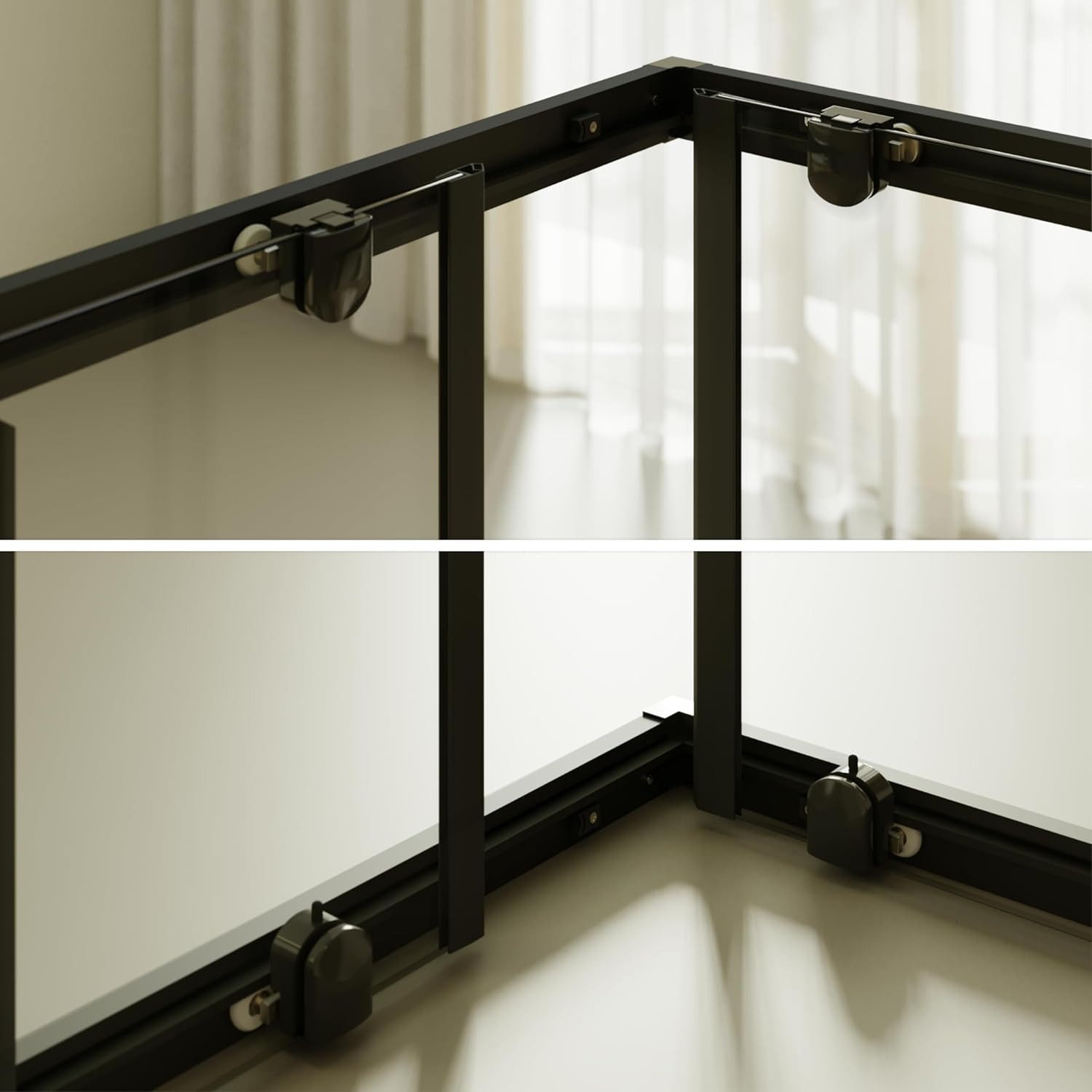 i-flair Eckdusche Schiebetür Duschkabine DANIELLE aus durchsichtigem 6 mm ESG, BxT: 70x70 cm, Einscheibensicherheitsglas, ohne Duschtasse, mit hochwertigen Alum – Bild 5 von 5