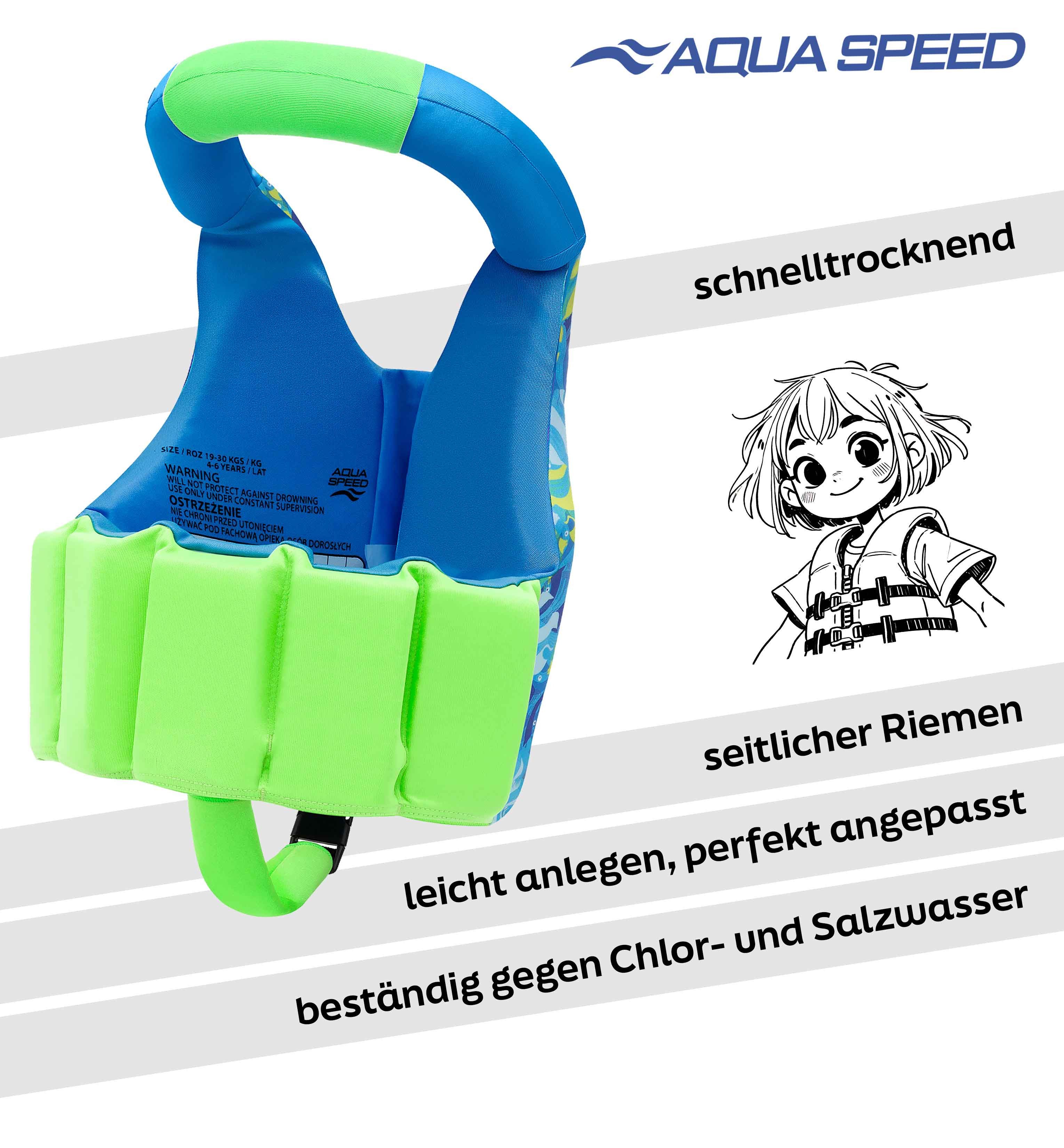 Aqua Speed Auftriebskörper Flytekraft Schwimmweste für Kinder 15-19 kg Ocean Wave (Sicheres Schwimmenlernen mit sanftem Auftrieb & hohem Tragekomfort), Perfekte – Bild 5 von 5