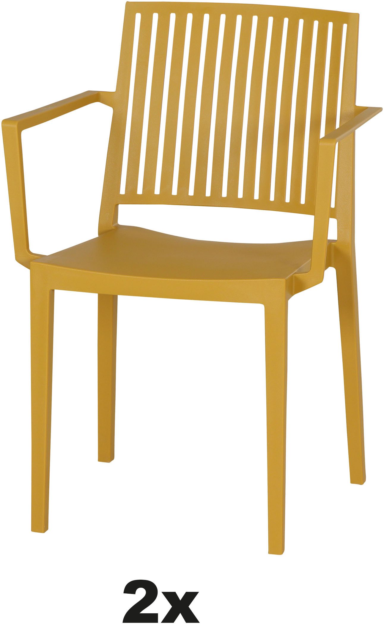 Siena Garden Gartensessel Lane 2er Set Stapelsessel mustard (Set, 2-St), Gestell, Polypropylen/Glasfaser
