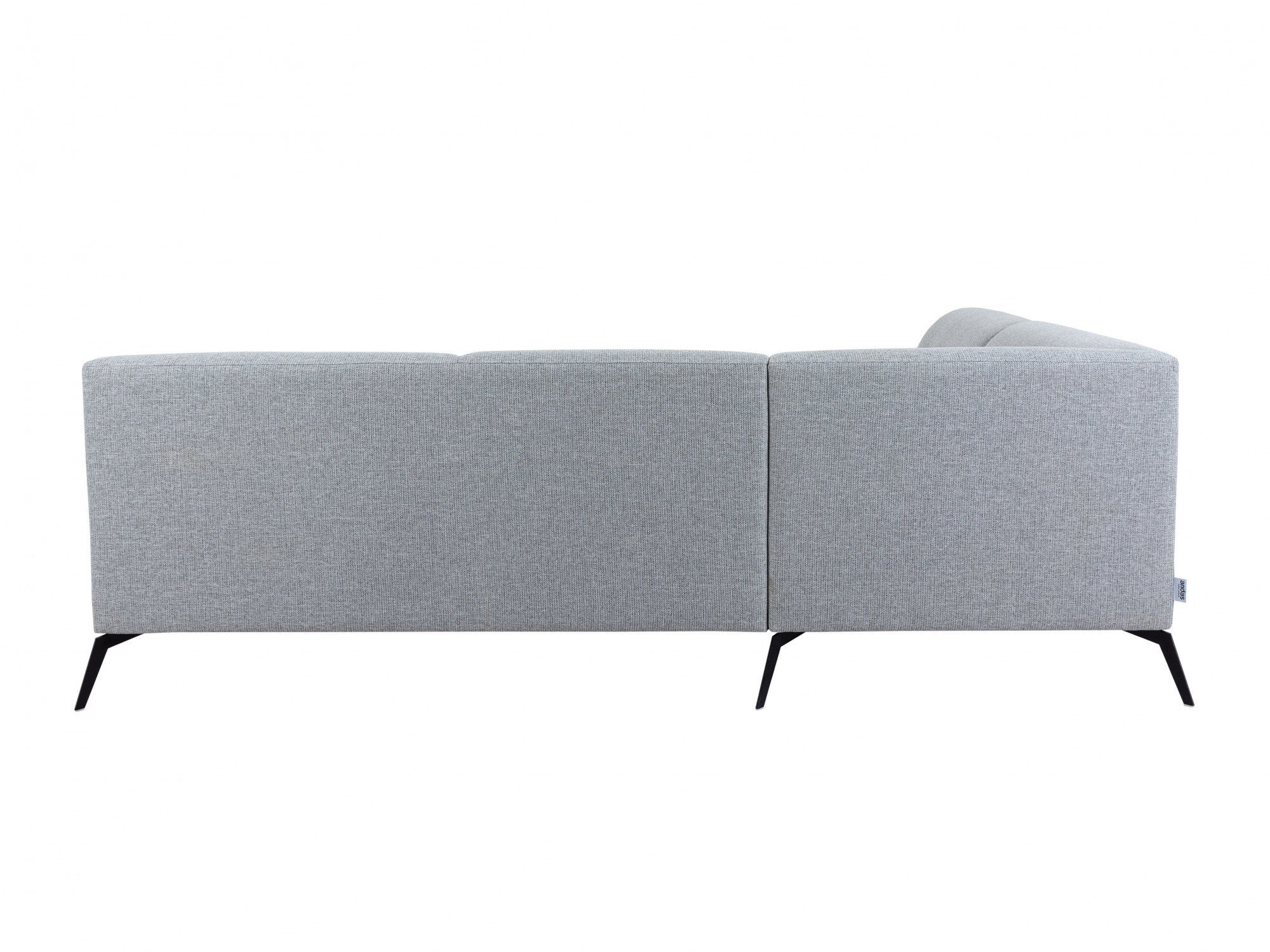 Ecksofa eleganten Gausdal, mit Armlehnen abgerundeten mit Metallfüßen, andas