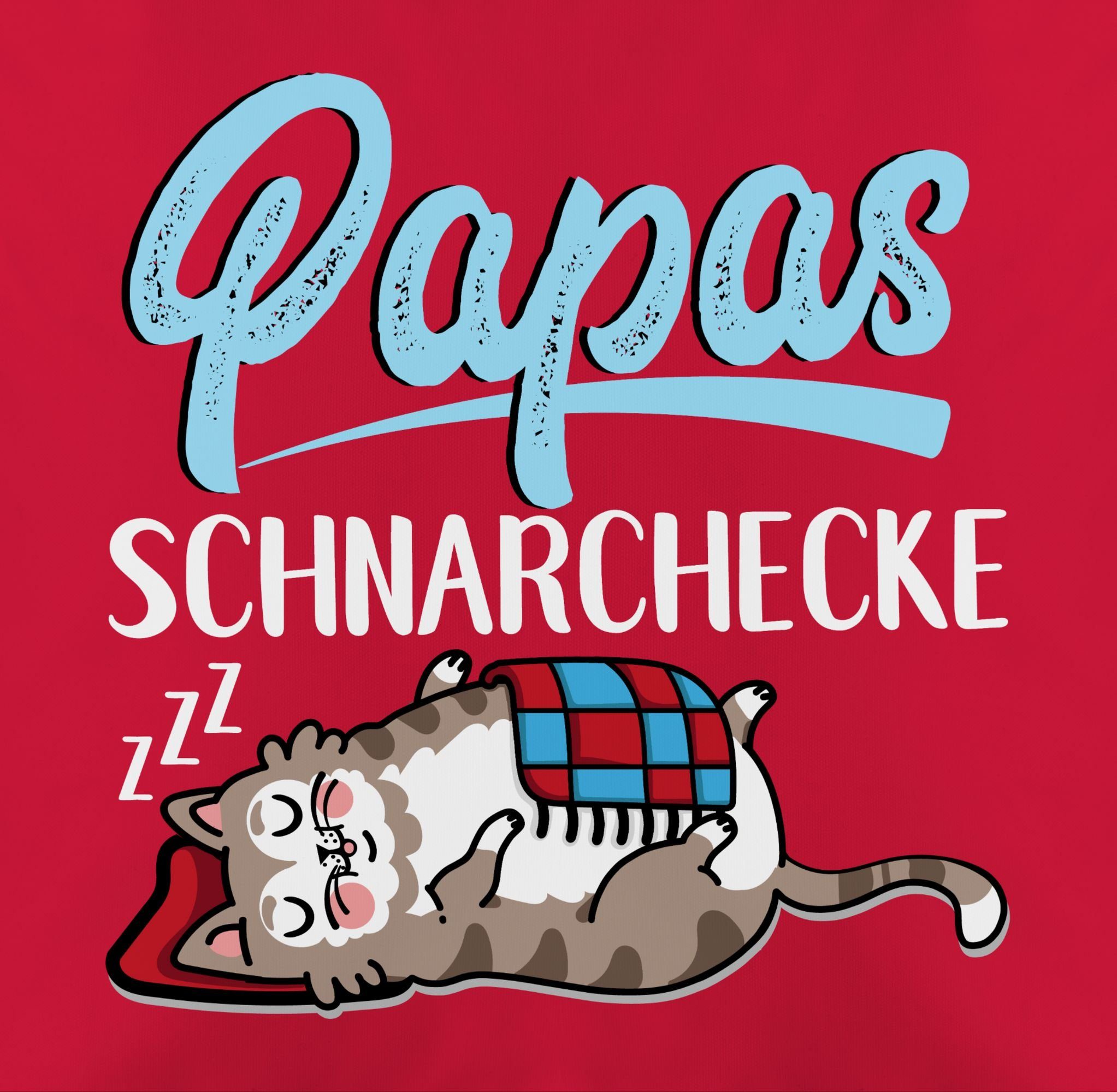 Shirtracer Dekokissen Papas Schnarchecke 2 Kissen - Vatertagsgeschenk Katze weiß/blau, Rot