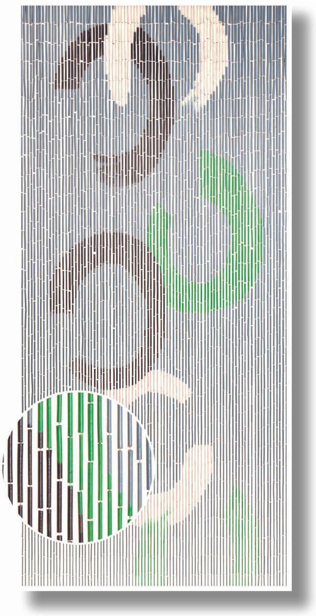 CONACORD Türvorhang Decona Circle Dekovorhang bunt, Hakenaufhängung, halbtransparent, 90 x 200 cm, Bambus - blickdicht dank hoher Stranganzahl
