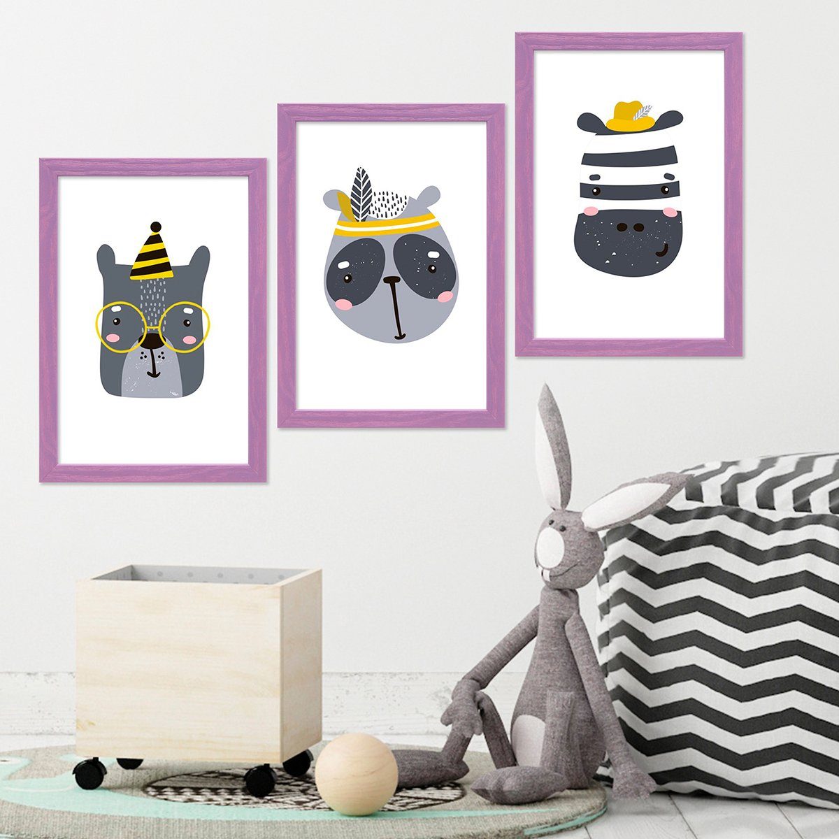 PHOTOLINI Bilderrahmen 3er Set Massivholz-Rahmen - günstig online kaufen