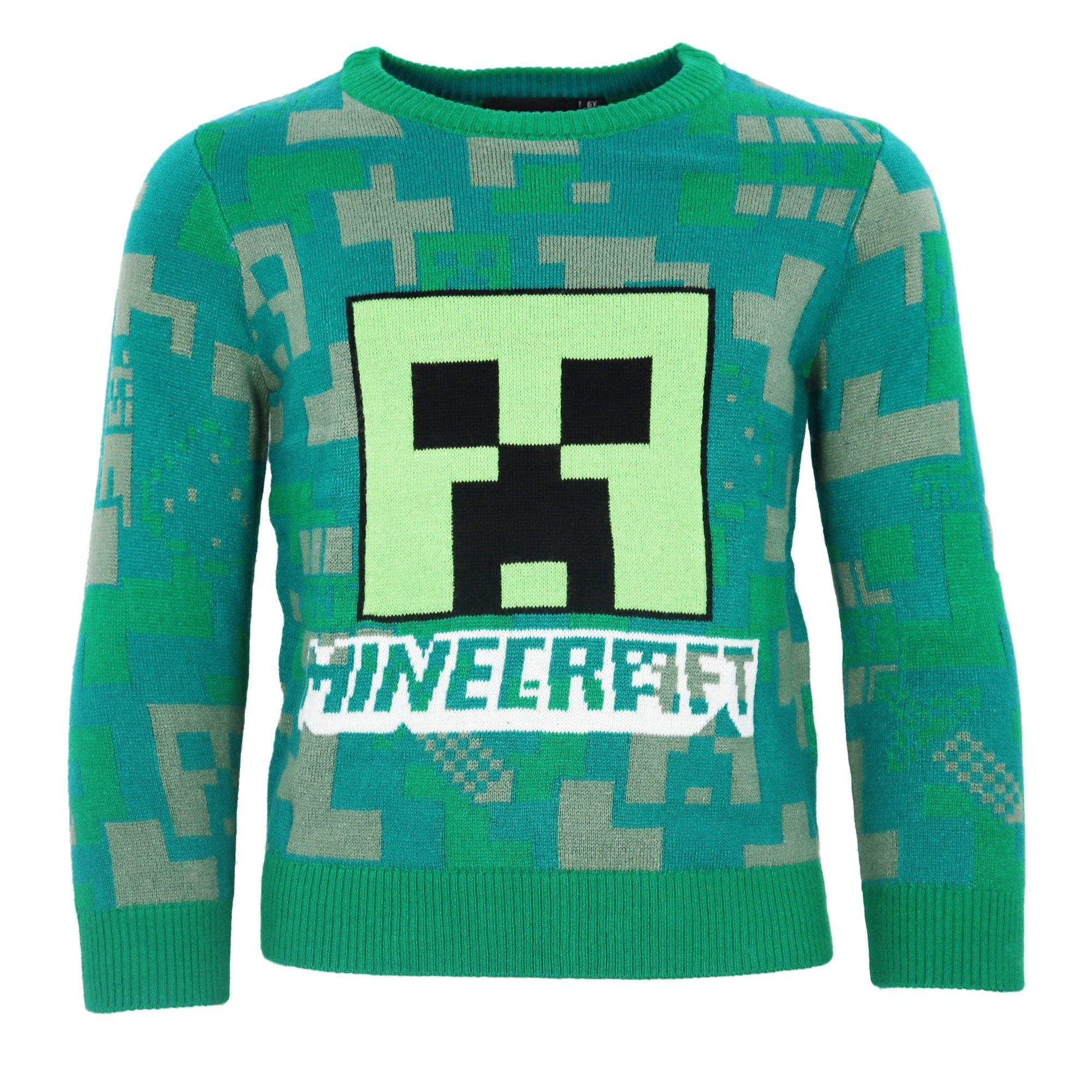 Minecraft bis 152 Minecraft Sweater Jungen Kinder Gamer Pullover Gr. 116 Creeper Pulli