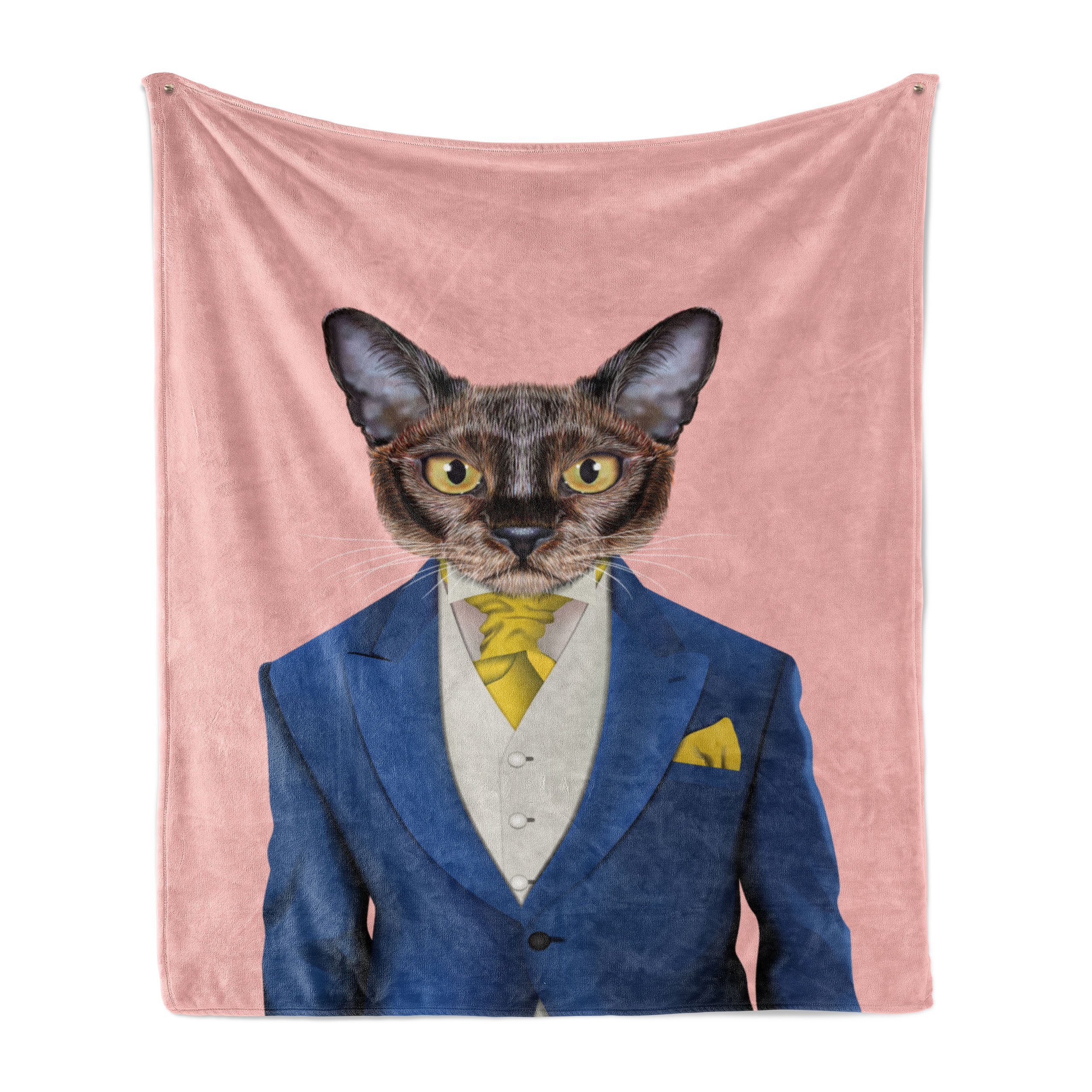 Hipster einer Porträt Skurril und Abakuhaus, Außenbereich, Katze für Wohndecke Plüsch Gemütlicher Innen- den
