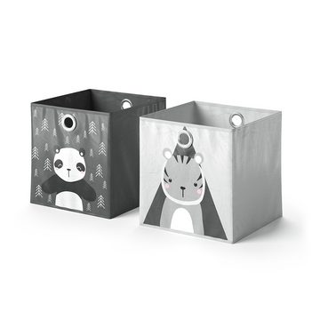 Vicco Faltbox Faltkiste Aufbewahrungsbox Kinder Panda Zebra 2-er Set