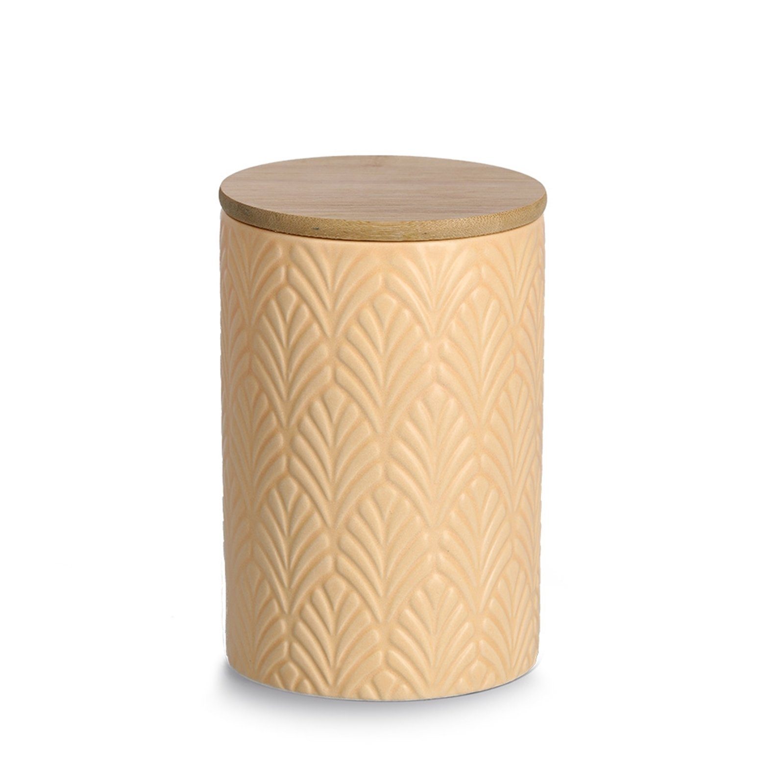 Neuetischkultur Vorratsdose Vorratsdose Keramik mit Holzdeckel 720 ml, Keramik, Holz, (Stück, 1-tlg., 1x Vorratsdose), Lebensmittelaufbewahrung