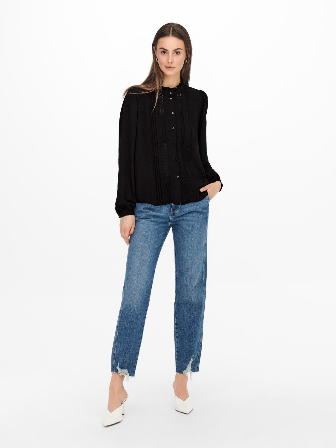 JACQUELINE de YONG Blusenshirt Spitze Rüschen günstig online kaufen