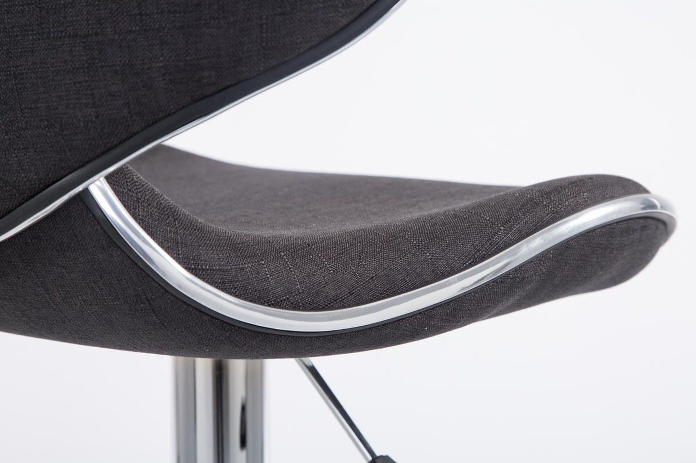 360° TPFLiving Hocker Sitzfläche: höhenverstellbar - Theke chrom - hoher Barhocker - Rückenlehne Gestell: Metall Dunkelgrau drehbar (mit Las-Palmas & Küche), Stoff - für