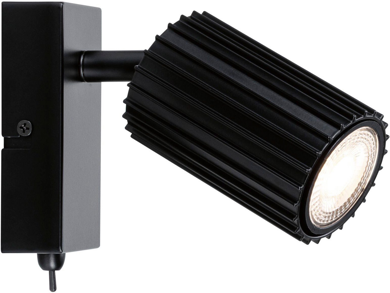 Paulmann Wandleuchte Spot Lirena max 1x10W GU10 Schwarz 230V Metall, Ein-/Ausschalter, ohne Leuchtmittel, Dimmbar