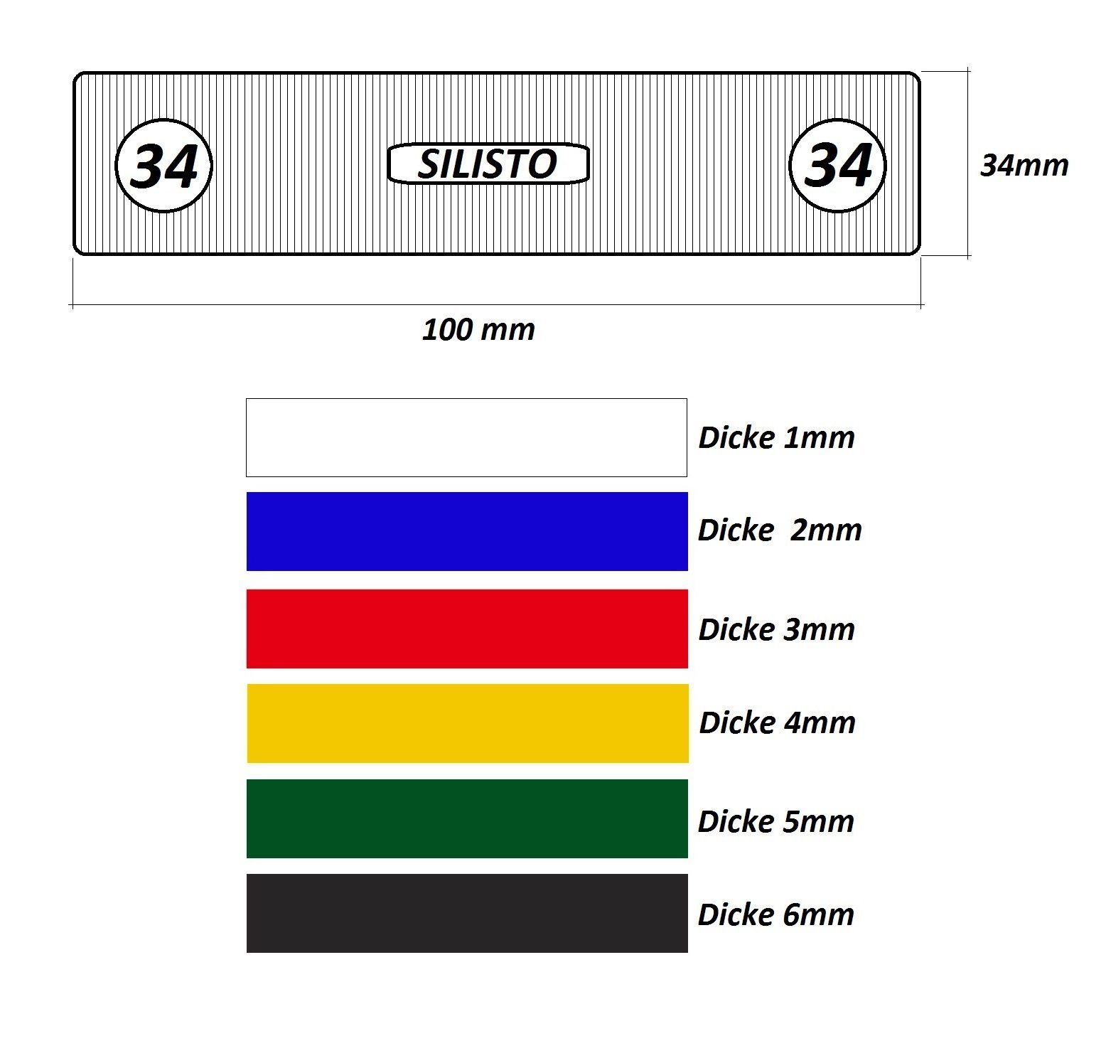 Silisto Unterlegplatte Verglasungsklötze Classic Stück 600 Box 34mm