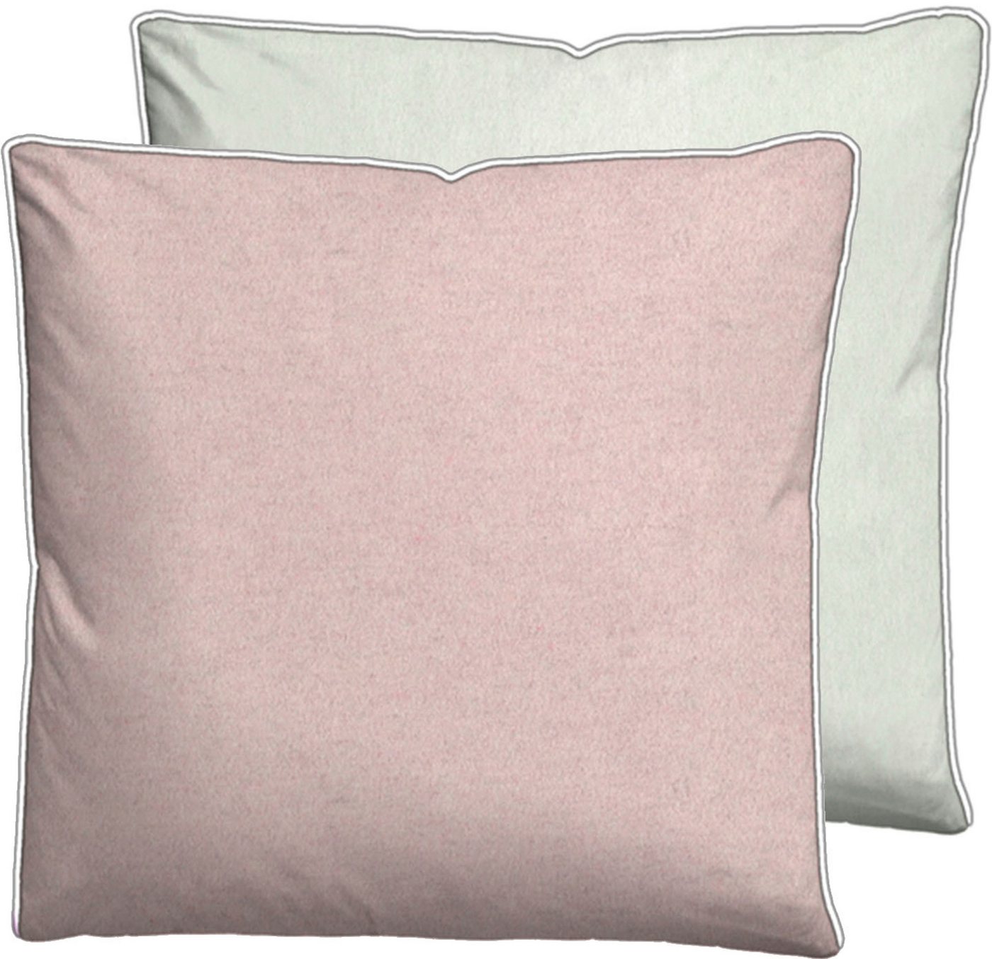 Biberna Kissenbezug 0840500 HERMAL Premium Biber Melange-Flanell 100% Baumwolle, (1 Stück), Kissenhülle, wärmend & weich, Reißverschluss, Satinpaspel