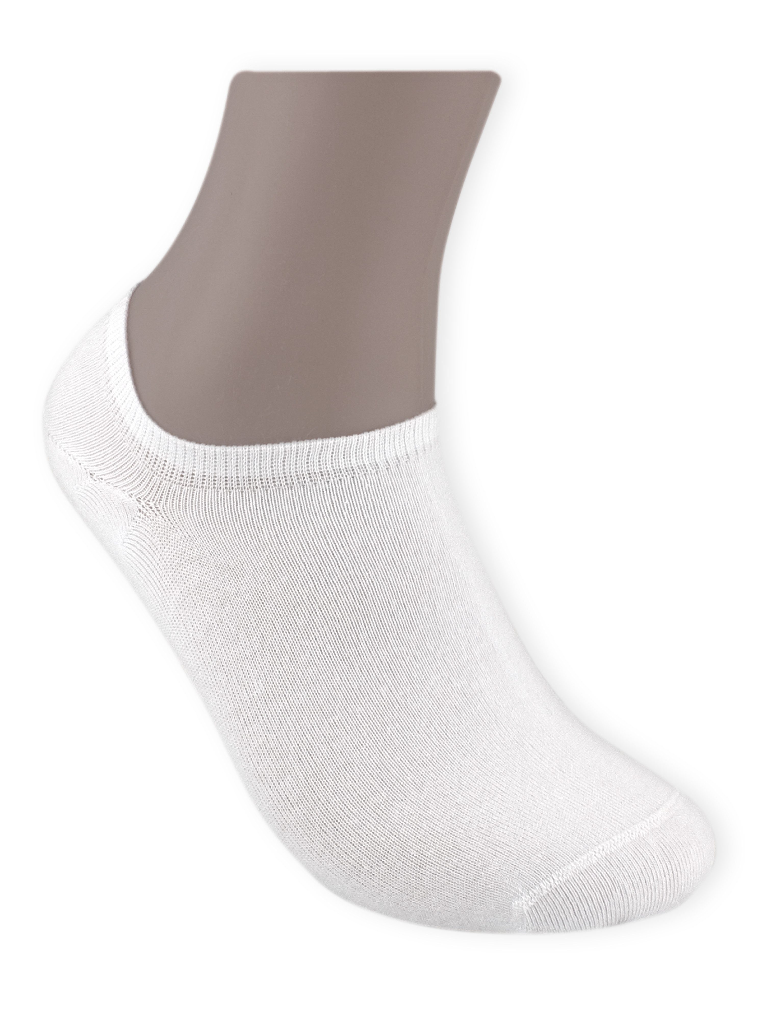 Die Sockenbude Sneakersocken KURZSCHAFT (Bund, 4-Paar, schwarz weiß) gekettelte Fußspitze