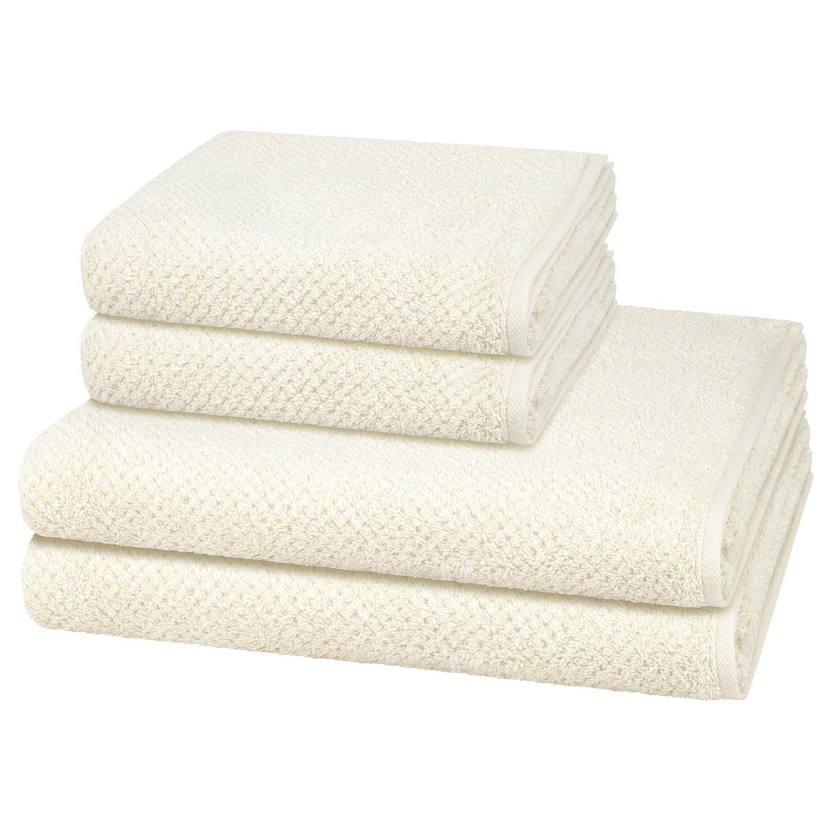 Cawö Handtuch Set Pure, Walkfrottee (Spar-Set, 4-St), 2 X Handtuch 2 X Duschtuch im Set - Baumwolle - Saugstark