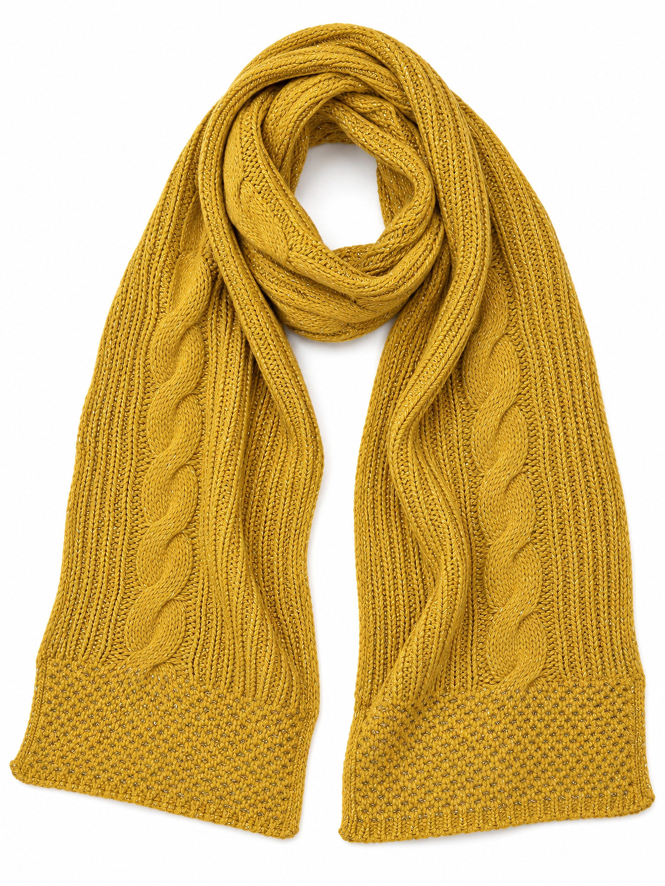COLLEZIONE ALESSANDRO Strickschal Warm, (1-St), mit Zopfmuster und dezentem Glitzer
