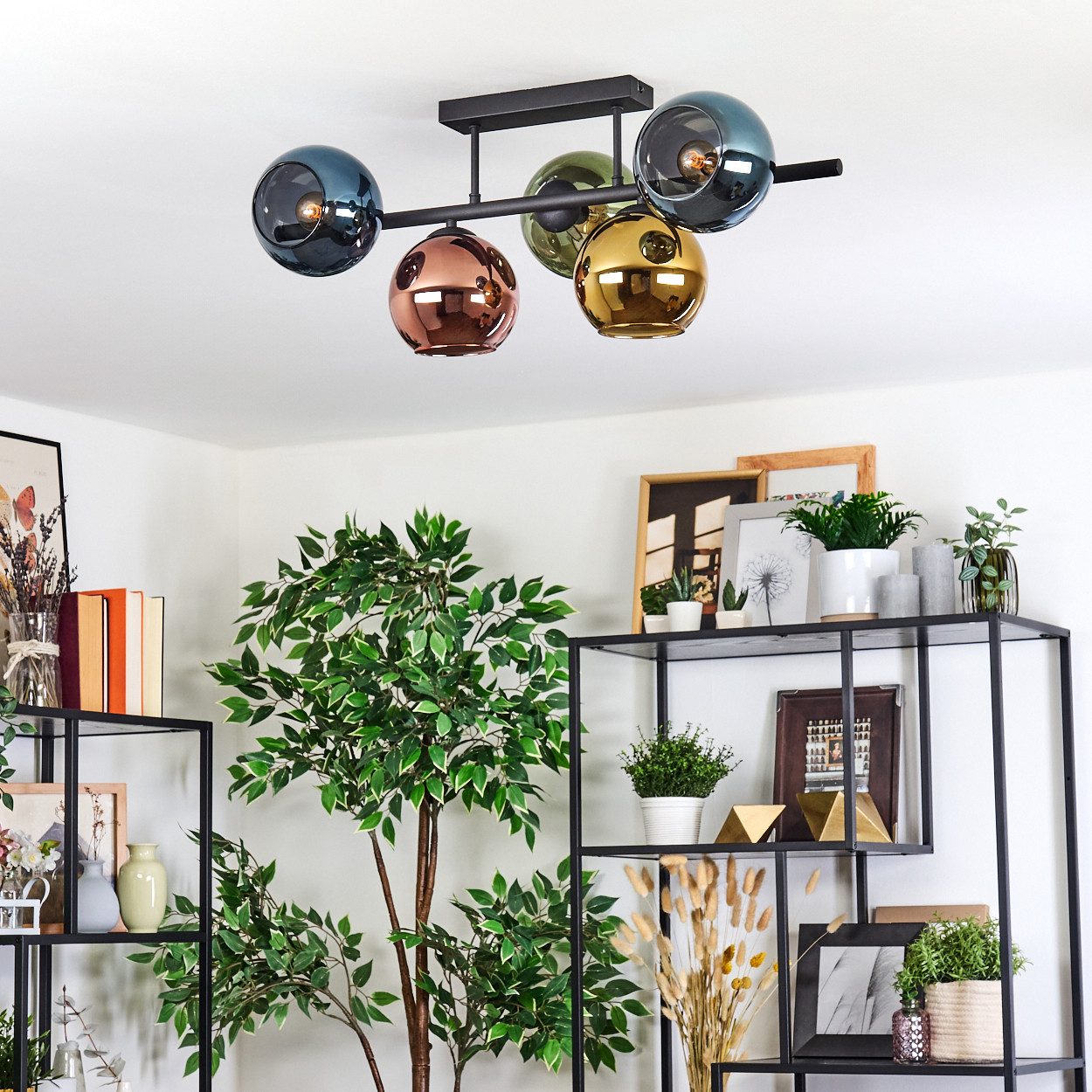 hofstein Deckenleuchte Deckenlampe aus Metall/Glas in günstig online kaufen