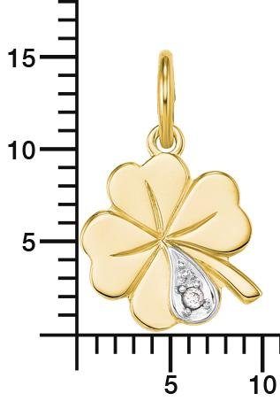 Amor Kettenanhänger Kleeblatt, mit Diamant