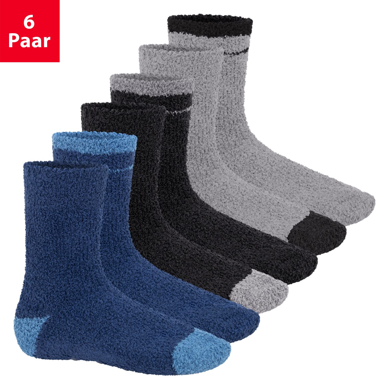 Footstar Мягкие носочки Plüschsocken für Damen & Herren Носки (6 Paar)