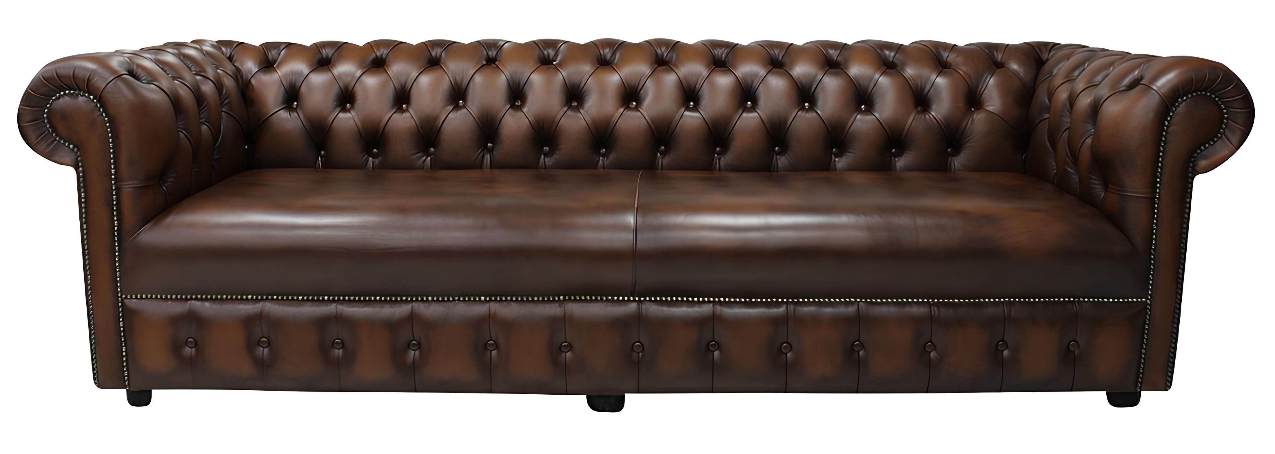 Xlmoebel 4-Sitzer Antikes Sofa aus Leder und Textil mit eleganten Verzierungen, Hergestellt in Europa