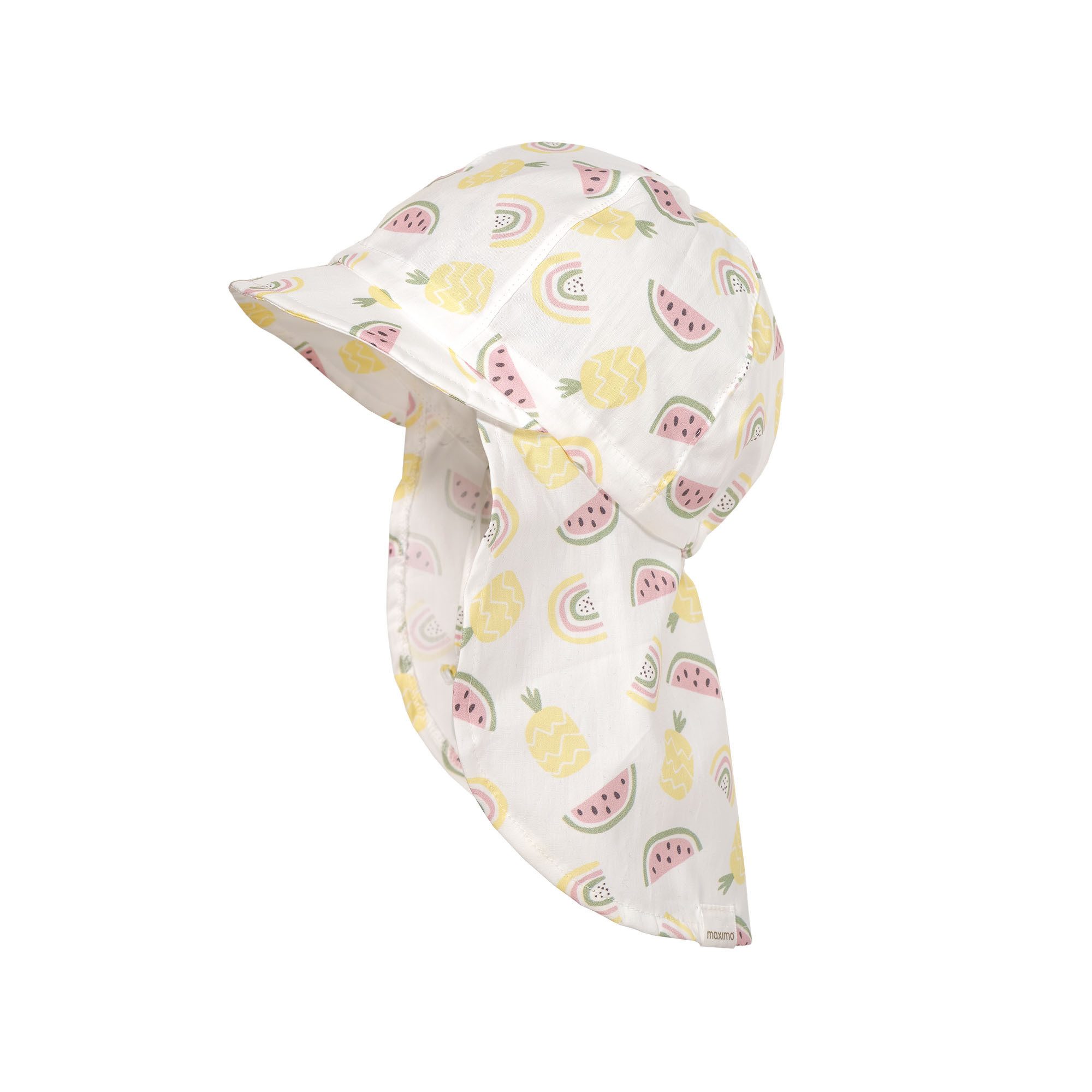 MAXIMO Schirmmütze MINI GIRL-Schildmütze, Druck Nackenschutz, Bindeband, UV 50 (1-St)