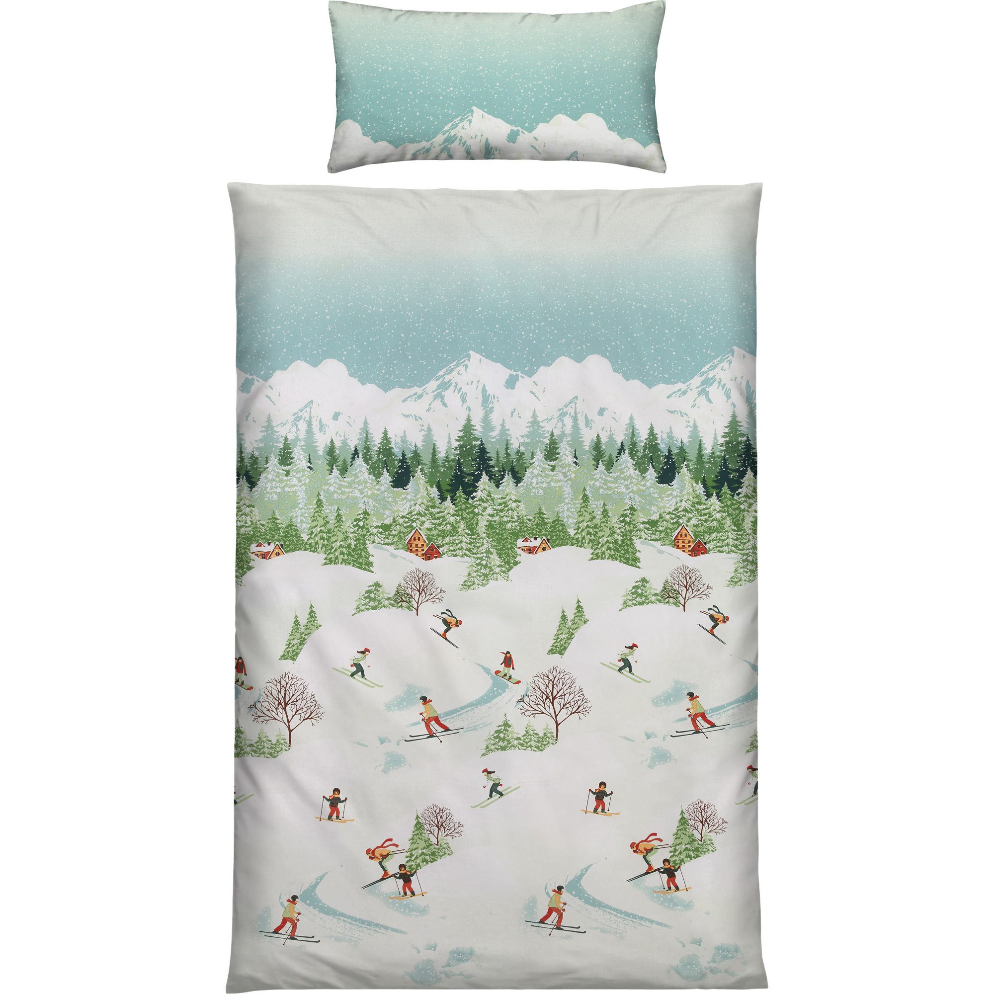 Erwin Müller Bettwäsche Bettwäsche, Biber, Edelflanell Motiv Berglandschaft günstig online kaufen