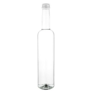 MamboCat Vorratsglas 12er Set Glasflasche Pinta 500ml + Schraubverschluss Deckel Silber, Glas