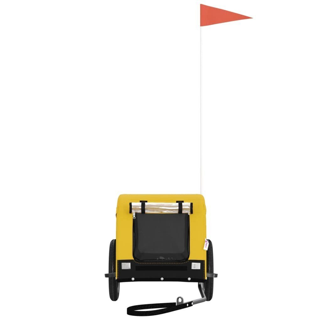 vidaXL bicycle dog trailer, 30 kg, yellow and black, Oxford fabric, iron.