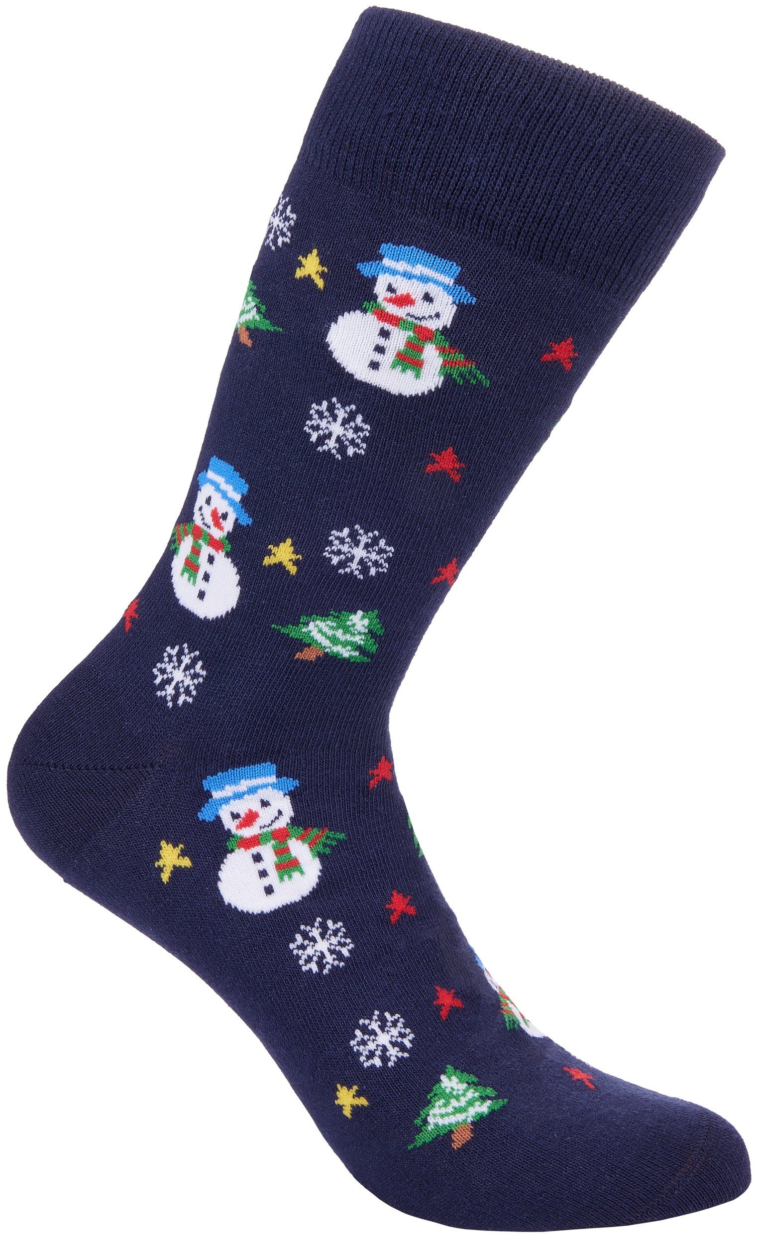 Baumwolle Weihnachten Weihnachtssocken Weihnachtsmotive (1-Paar, BRUBAKER Socken Unisex Wintersocken) Damen Socken Herren - - für und Festliche