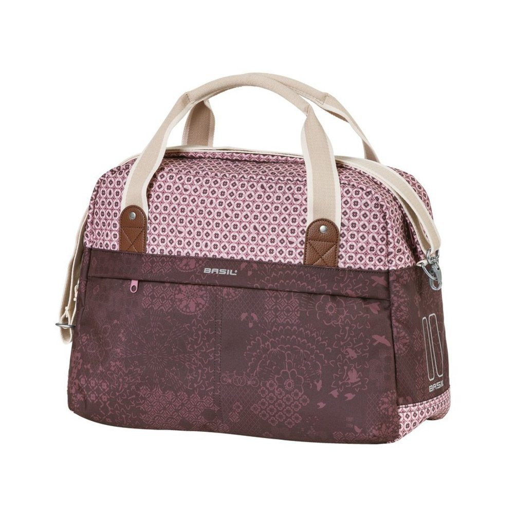Basil Fahrradkorb Schultertasche Boheme Carry All fig red mit Reißverschluss 18 Liter