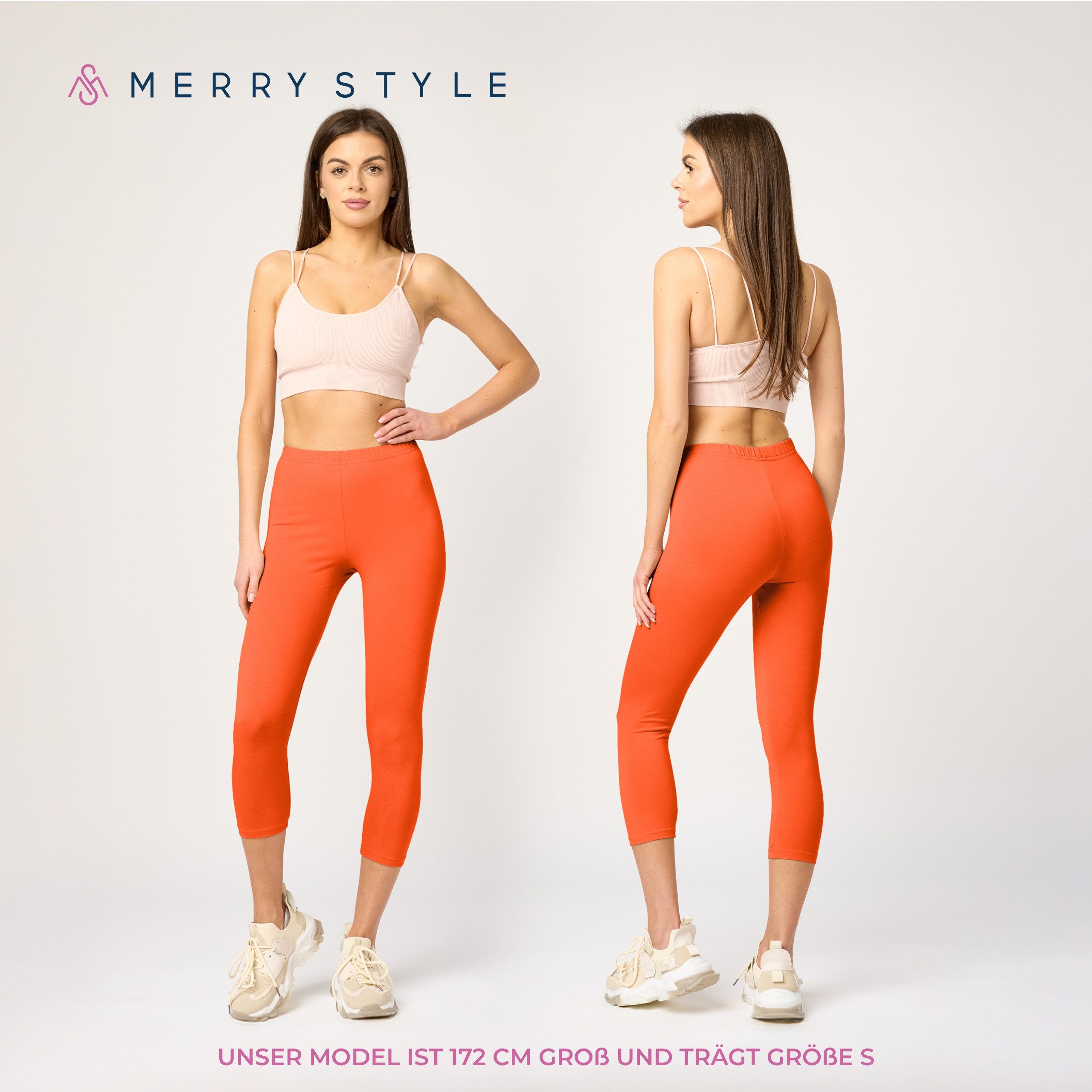 Merry Style Leggings Caprihose Damen 3/4 Hose MS10-199 (1-tlg) aus Baumwolle