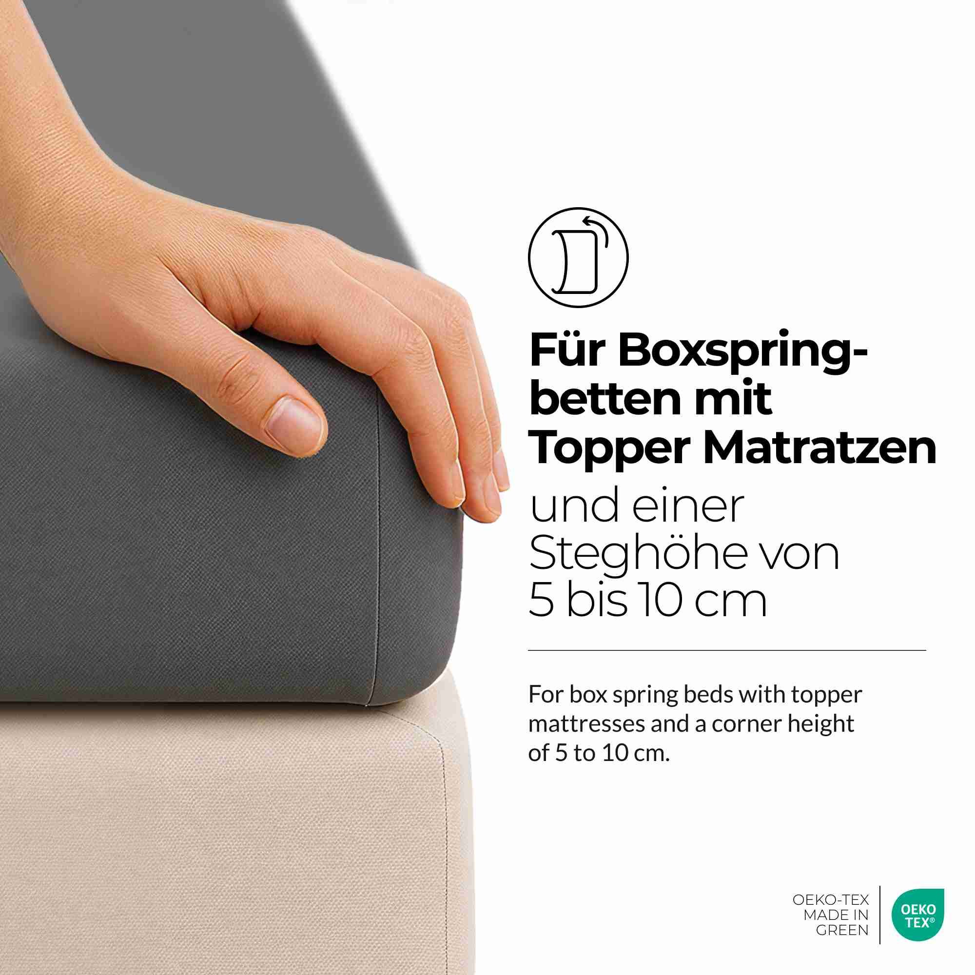 etérea Himmlische Qualität Spannbettlaken etérea Comfort Jersey Topper Spannbettlaken, Jersey, Gummizug: rundum, (1 Stück) – Bild 3 von 5