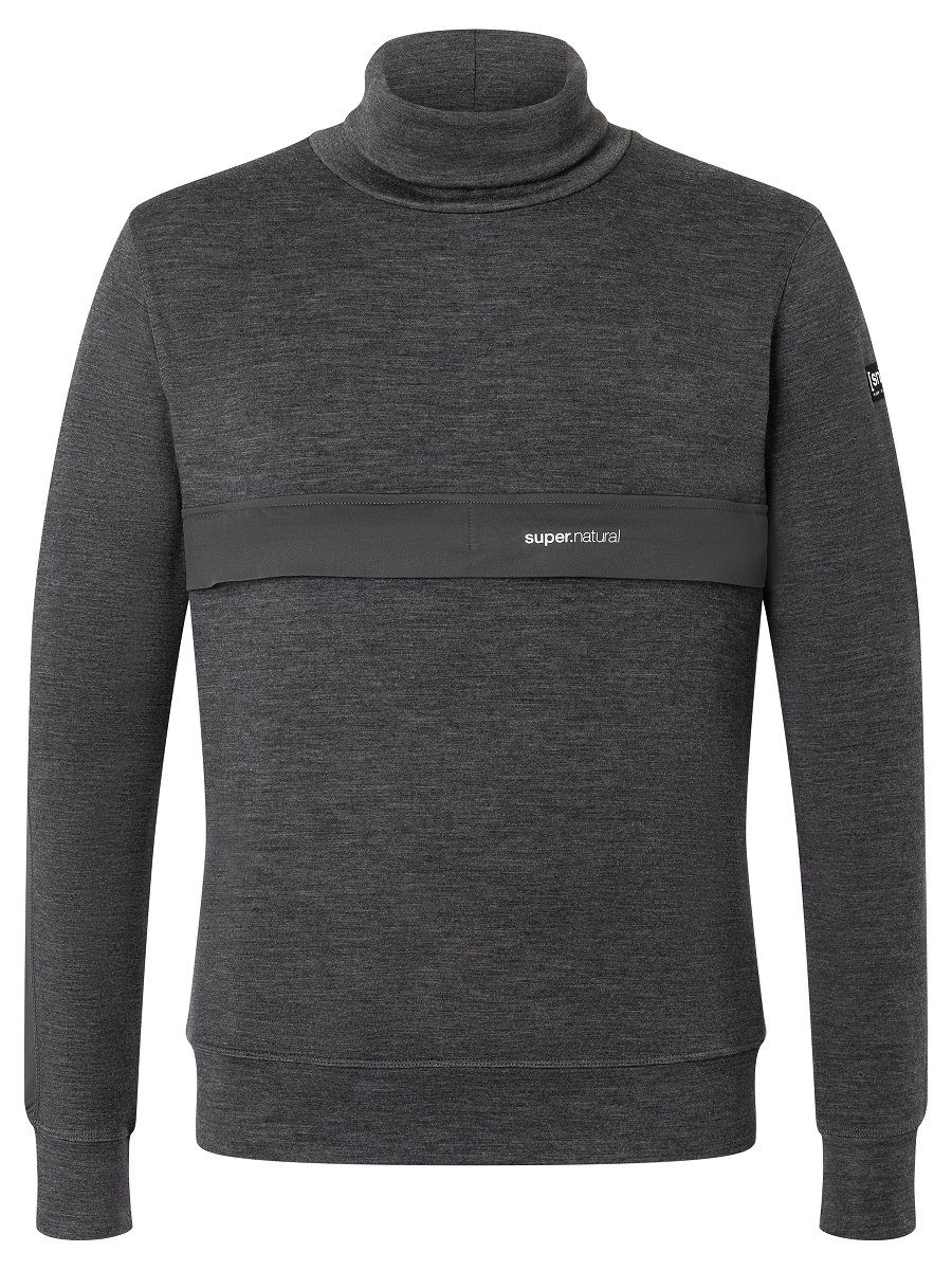 SUPER.NATURAL Rollkragenpullover Merino Pullover M ADVENTURE TURTLE angenehmer Merino-Materialmix