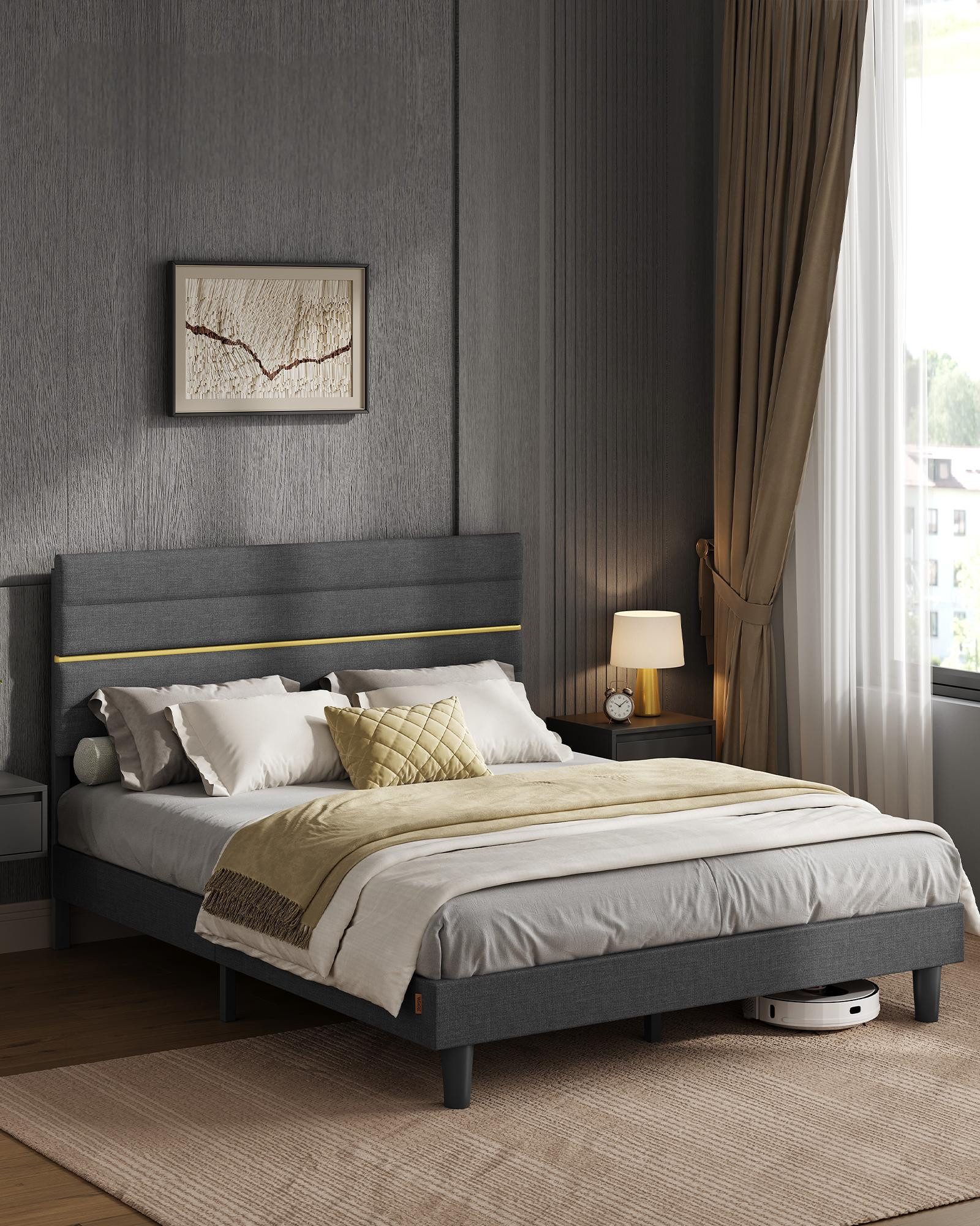 VASAGLE Polsterbett (160 x 200 cm, geräuscharm, mit Lattenrost und verstell günstig online kaufen