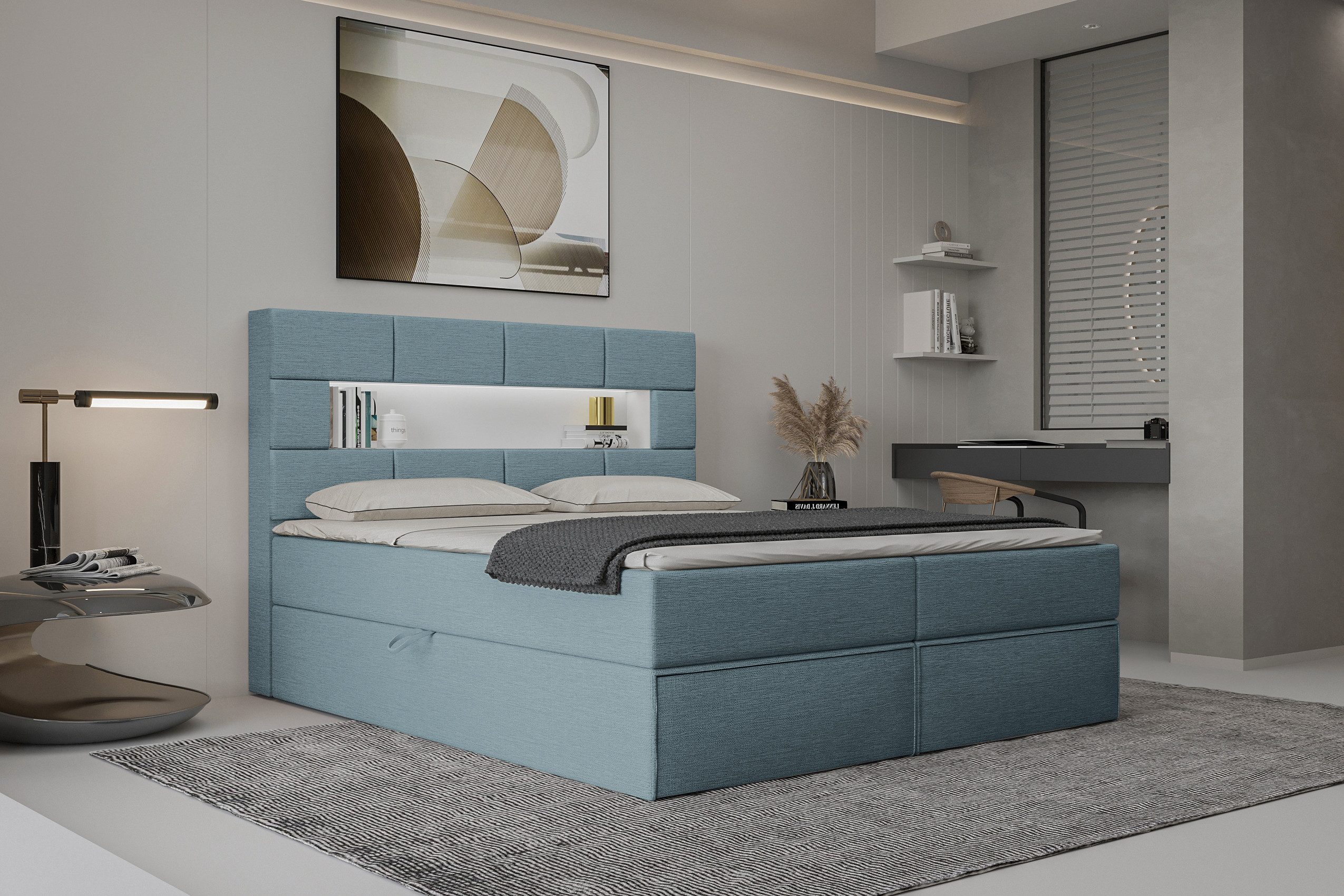 99rooms Boxspringbett Comfy (Schlafzimmerbett, Bett), LED-Beleuchtung günstig online kaufen
