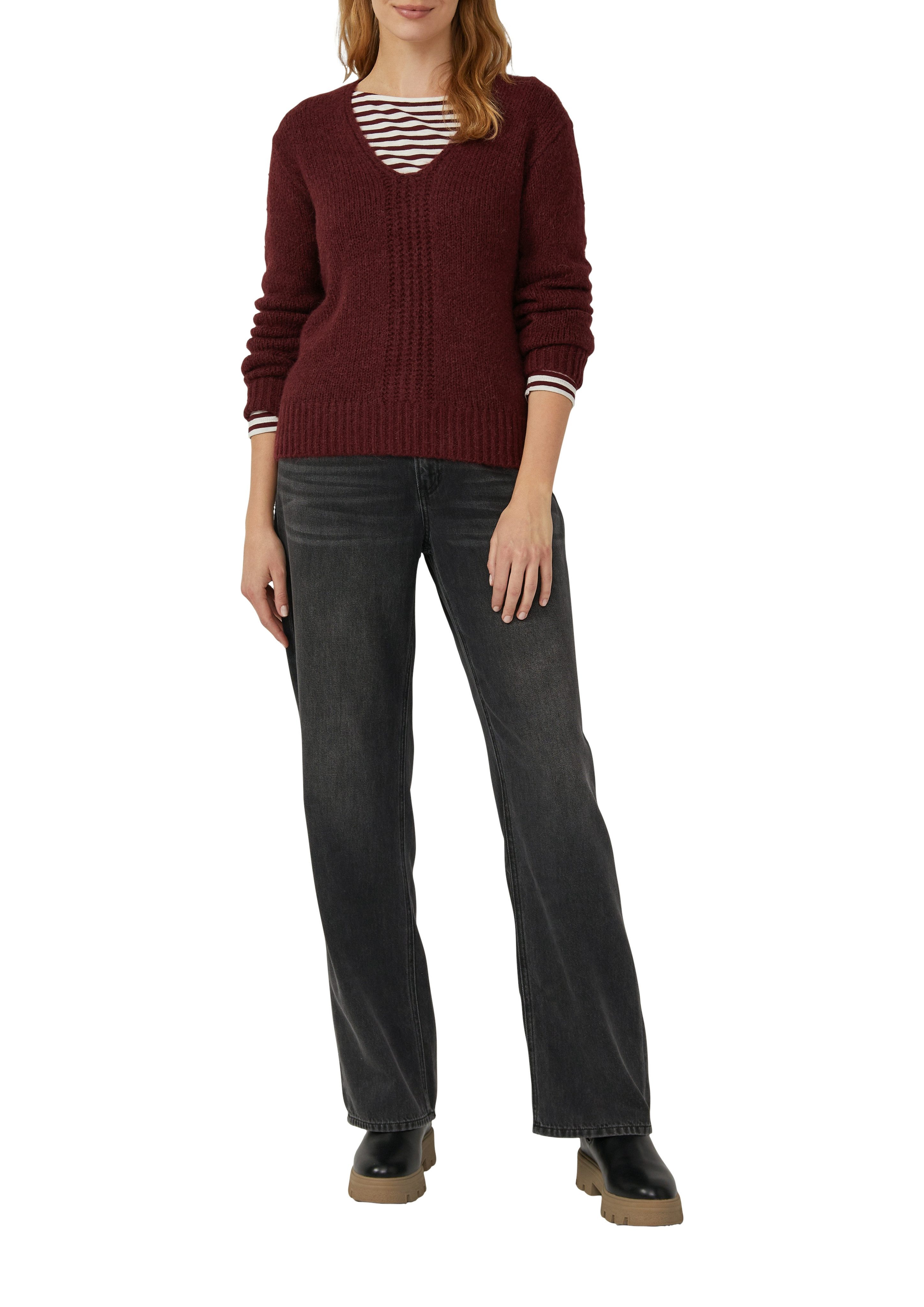 s.Oliver Strickpullover mit V-Ausschnitt günstig online kaufen