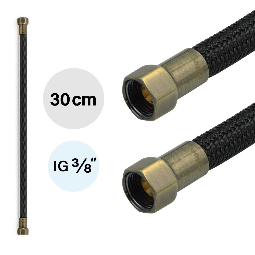 TUCAI Flexschlauch Flexschlauch DN8 IG/IG 3/8" -300mm Schwarz Antikes Bronze