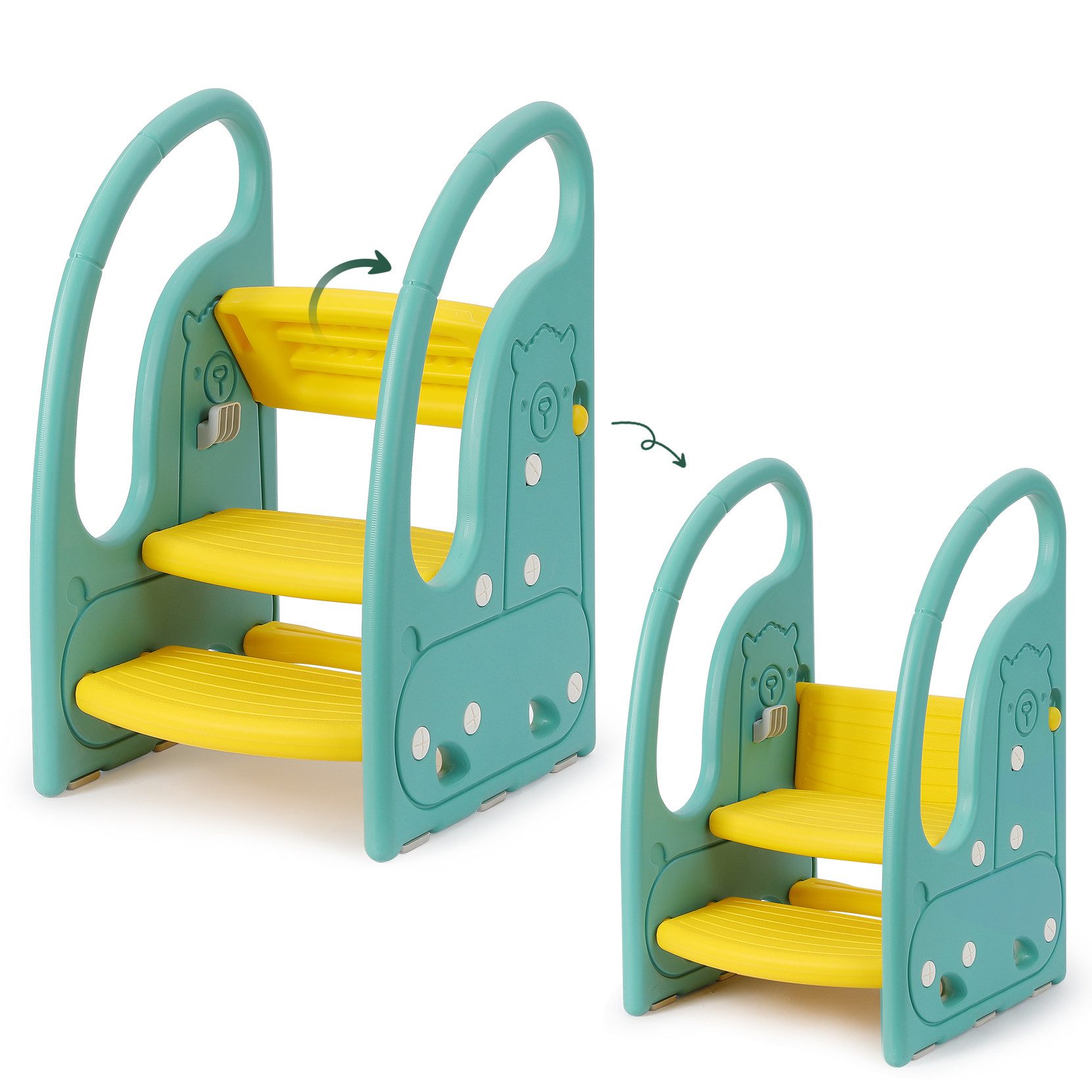 OUNUO Kinderhocker Kind-Tritthocker Kunststoff 3 Stufen mit breiten Stufen günstig online kaufen